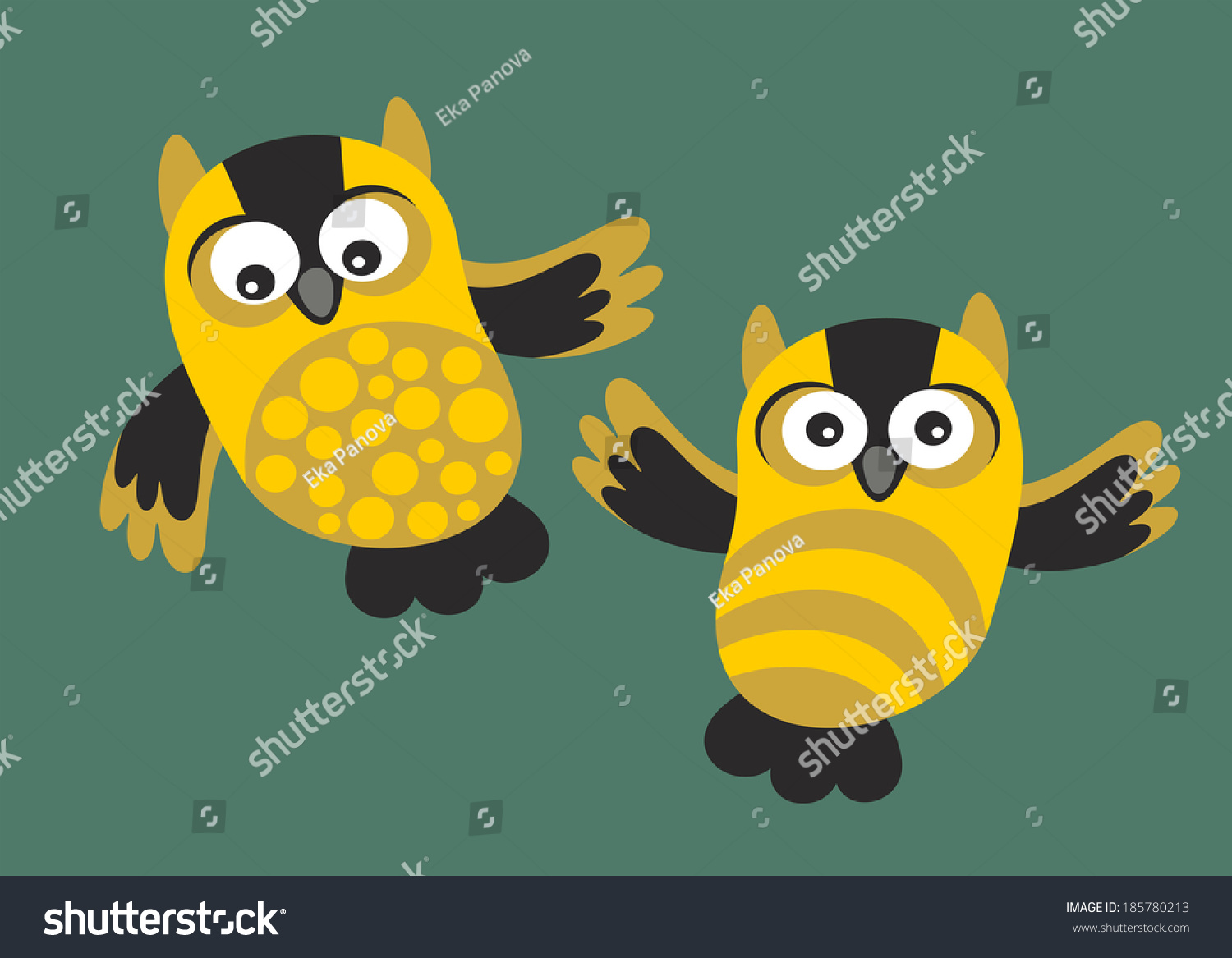 Set Cute Owls Vector Illustration Stock Vector Royalty Free 185780213 Shutterstock 7881