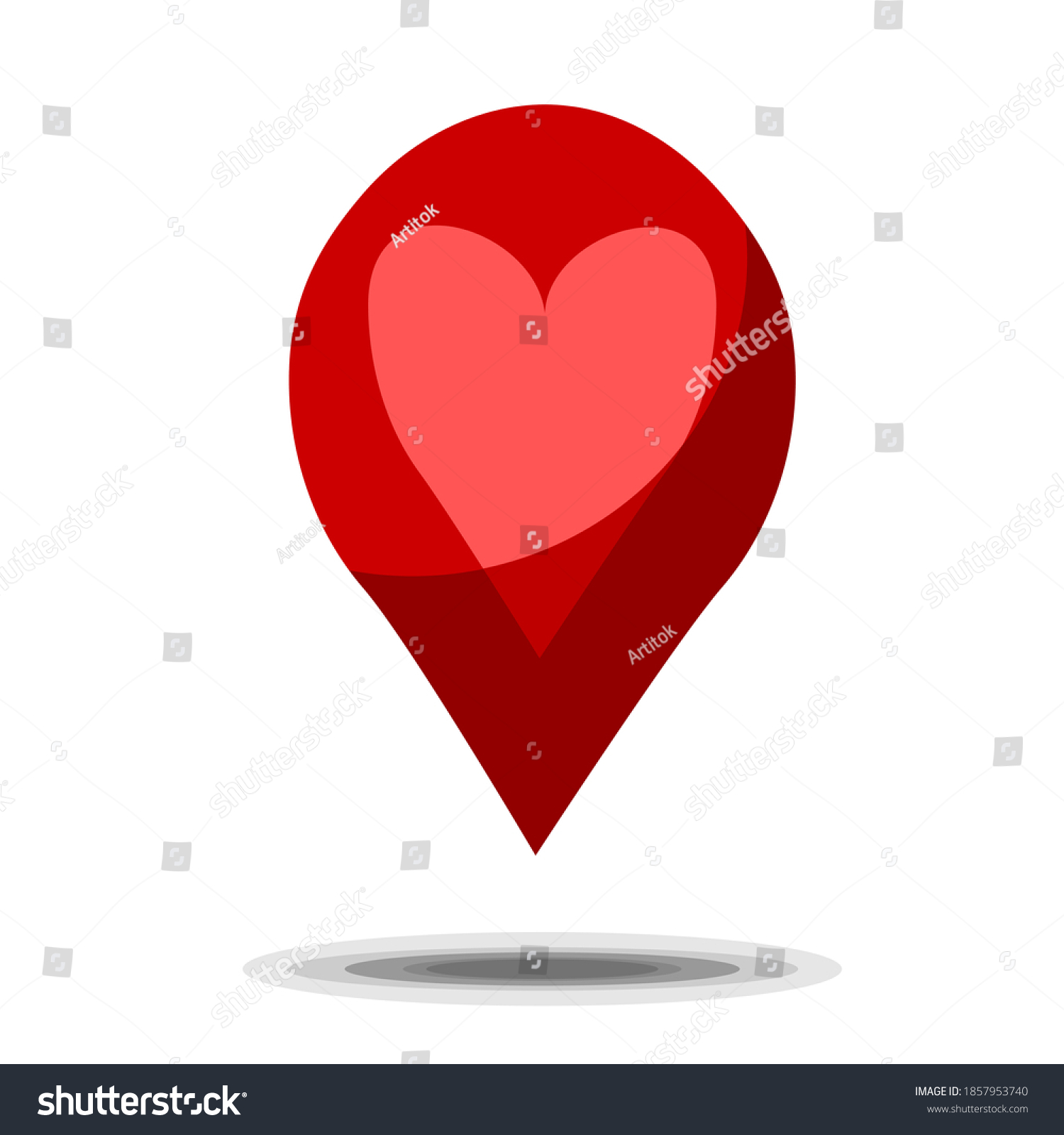 blank heart map