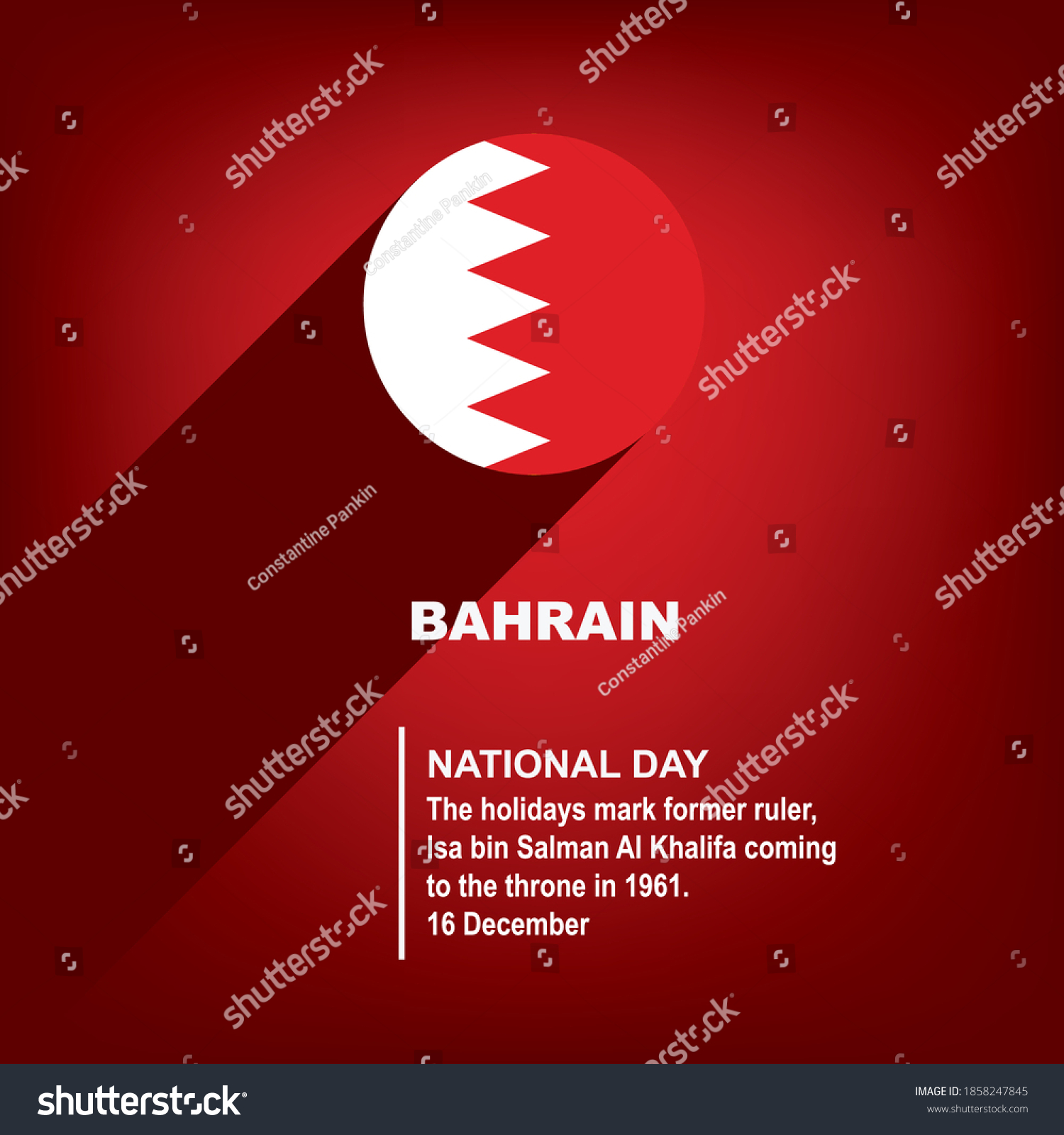 National Holiday Bahrain National Day Poster Stock Vector (Royalty Free