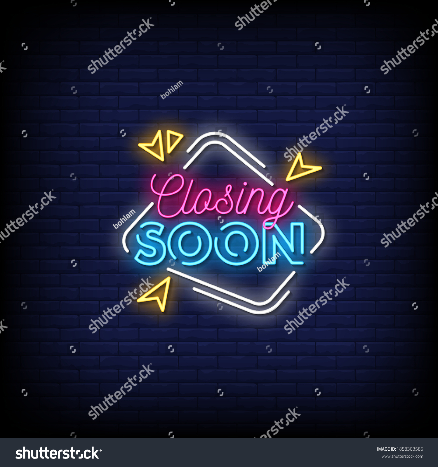 Closing Soon Neon Signs Style Text Stock Vector (Royalty Free ...