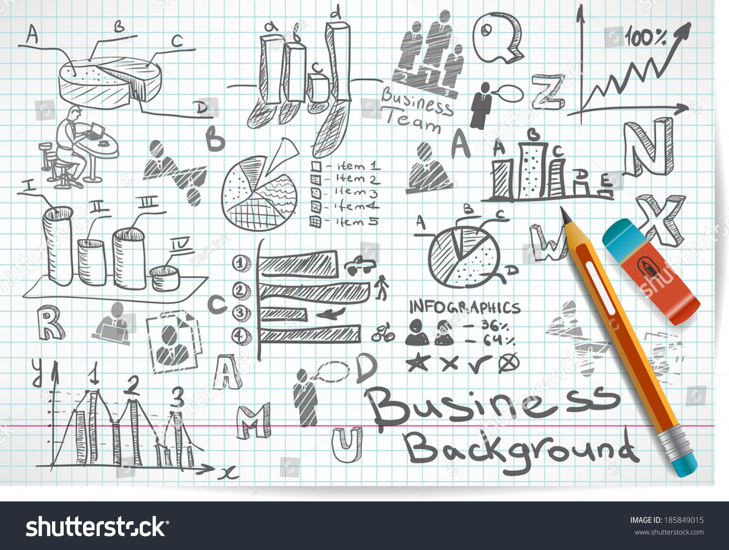 Vector Background Doodles Sketches On Theme Stock Vector (Royalty Free ...