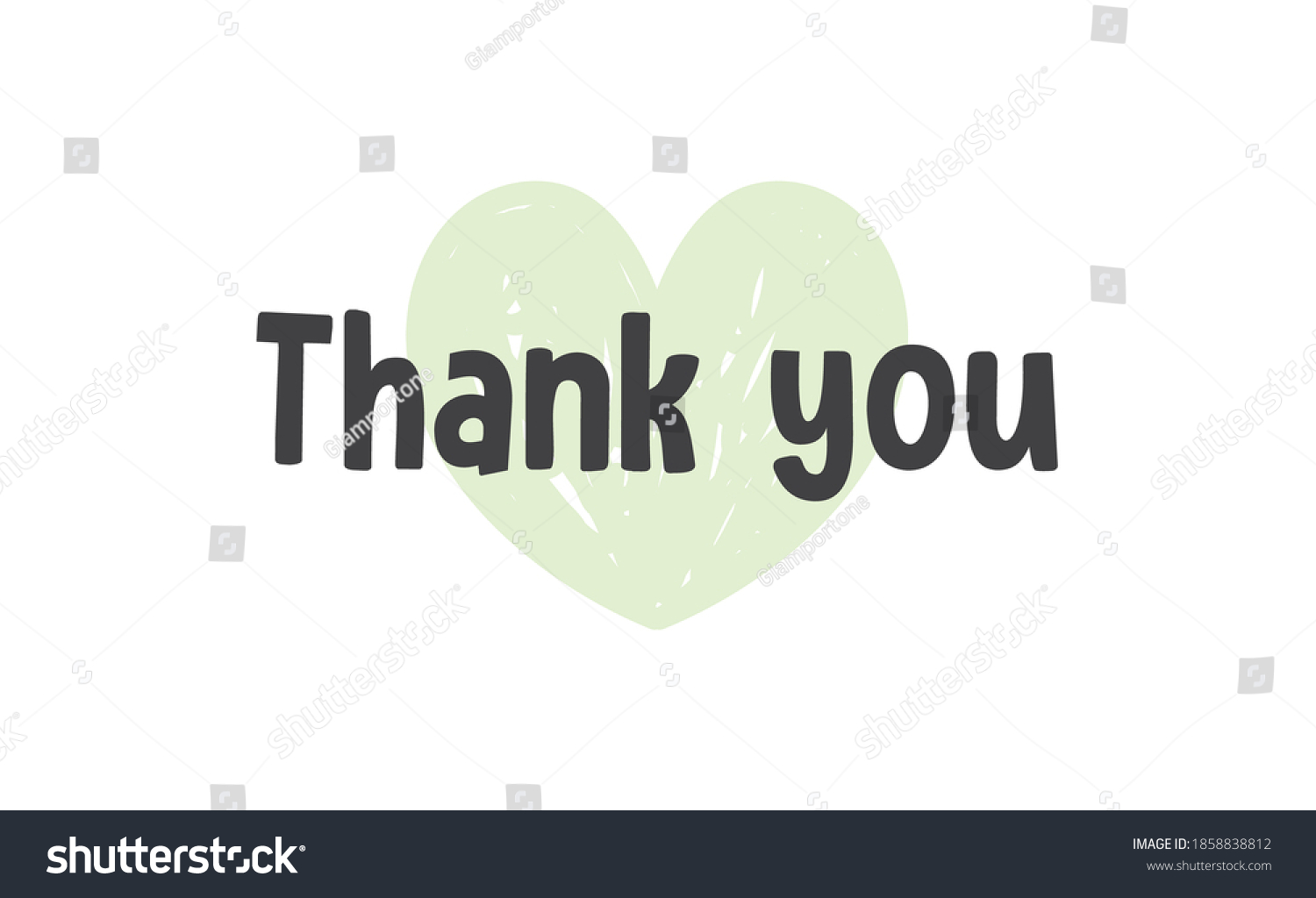 Thank You Lettering Text Heart Background Stock Vector (Royalty Free ...