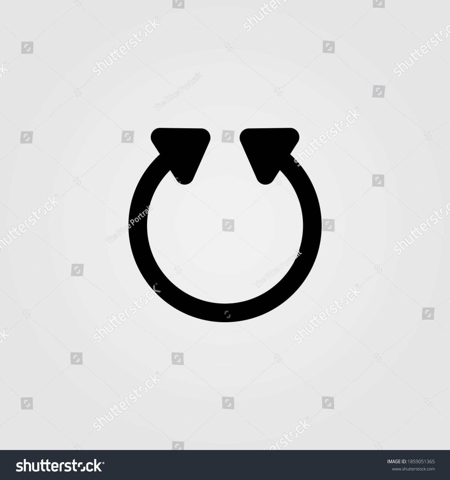 Double Headed Curved Arrow Icon Line Stock Vector Royalty Free