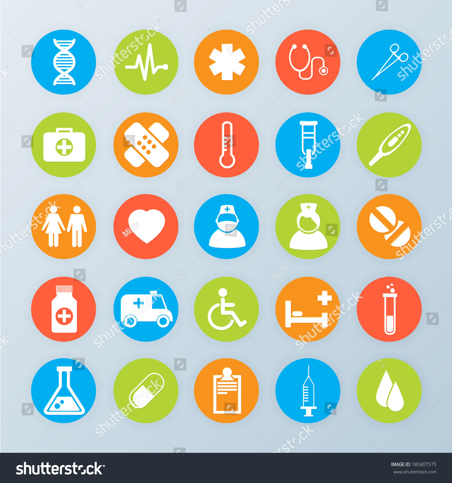 Vector Medical Icons 25 Set Stock Vector (Royalty Free) 185907575 ...