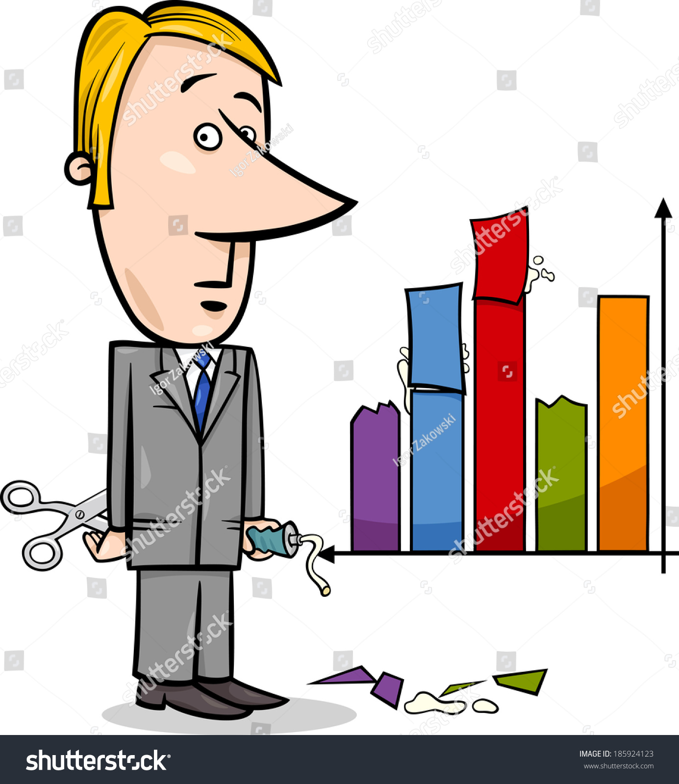 Concept Cartoon Illustration Man Businessman Handling Stock ...