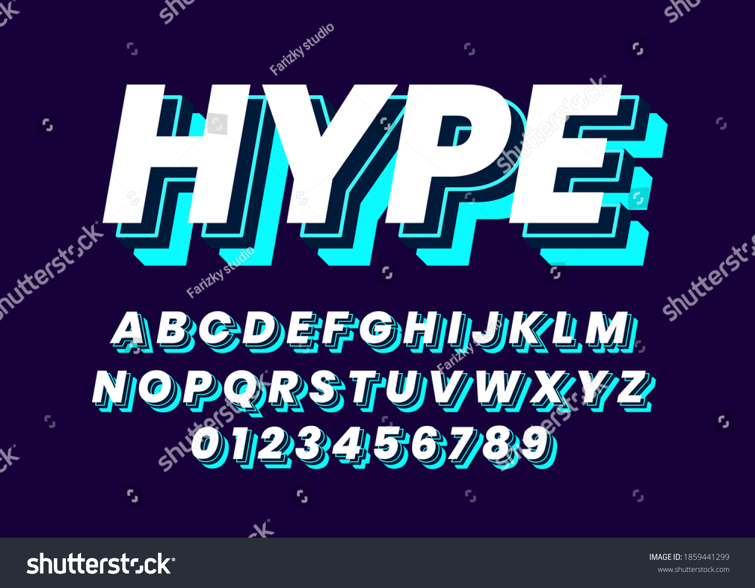 3d Urban Hype Text Style Font Stock Vector (Royalty Free) 1859441299 ...