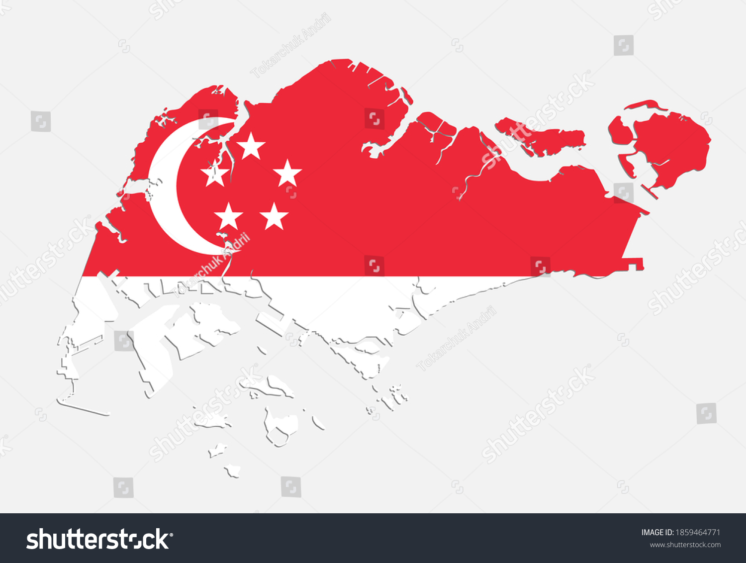 Detailed Vector Singapore Country Outline Border Stock Vector (Royalty ...