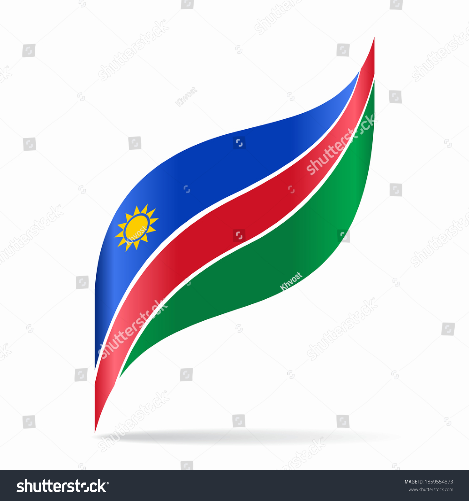 Namibian Flag Wavy Abstract Background Vector Stock Vector Royalty Free Shutterstock