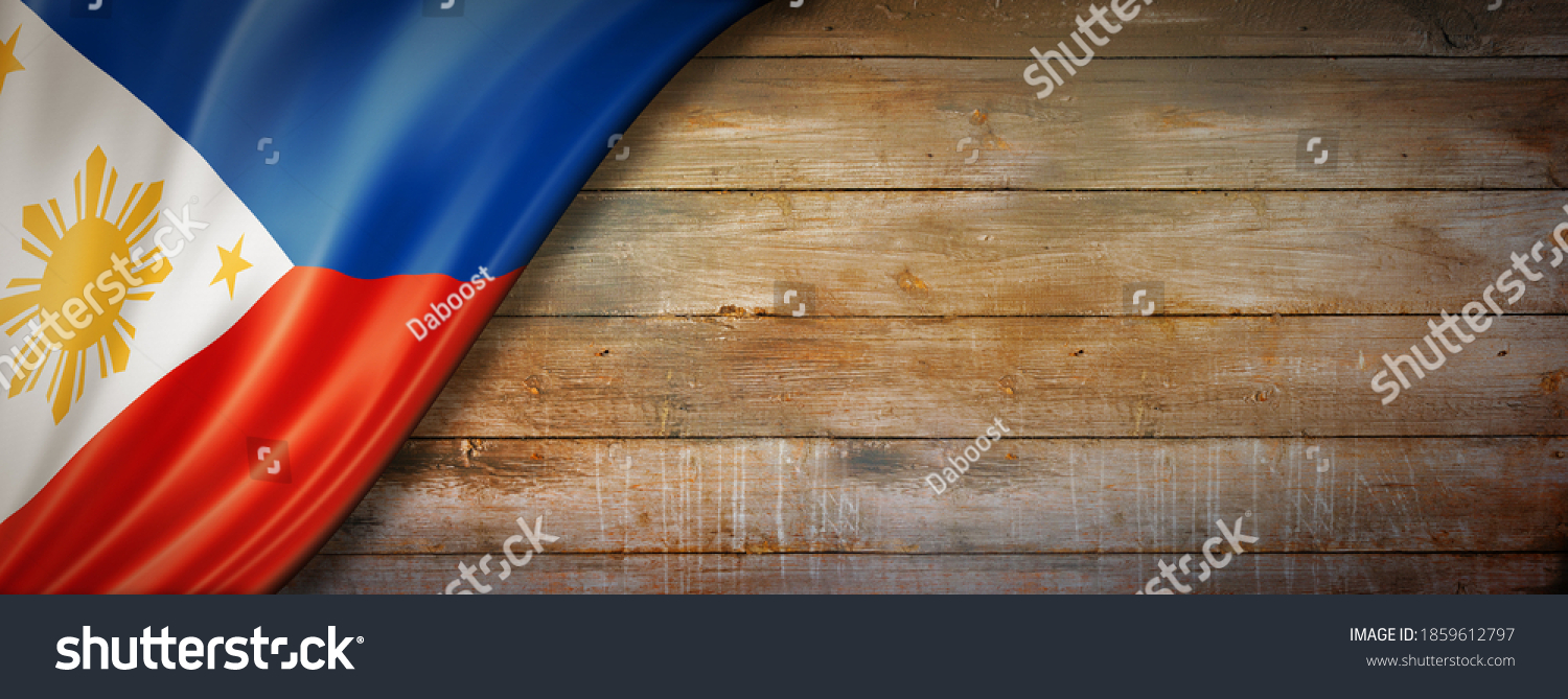 Philippines Flag On Vintage Wood Wall Stock Illustration 1859612797 ...