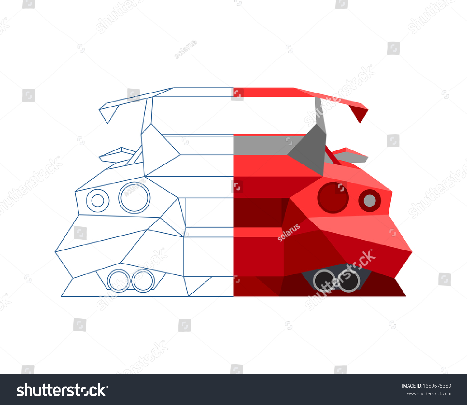 Abstract Sports Car Line Design Drawing Stock Vector (Royalty Free