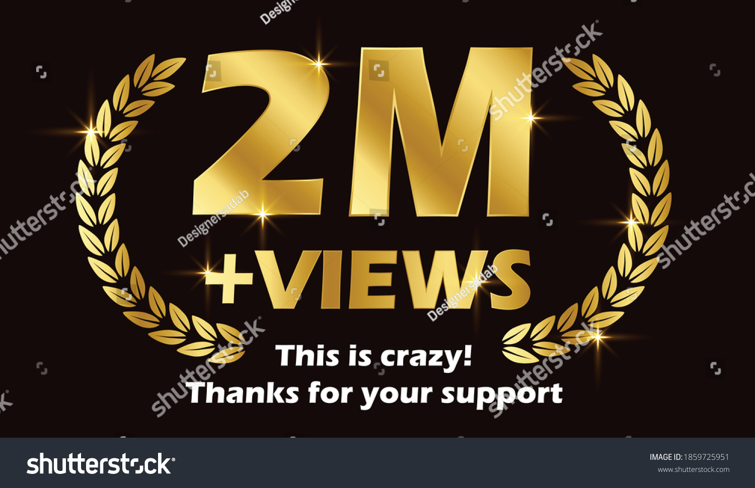 2 Million Views Celebration Background Design Stock Vector Royalty Free 1859725951 Shutterstock 1803