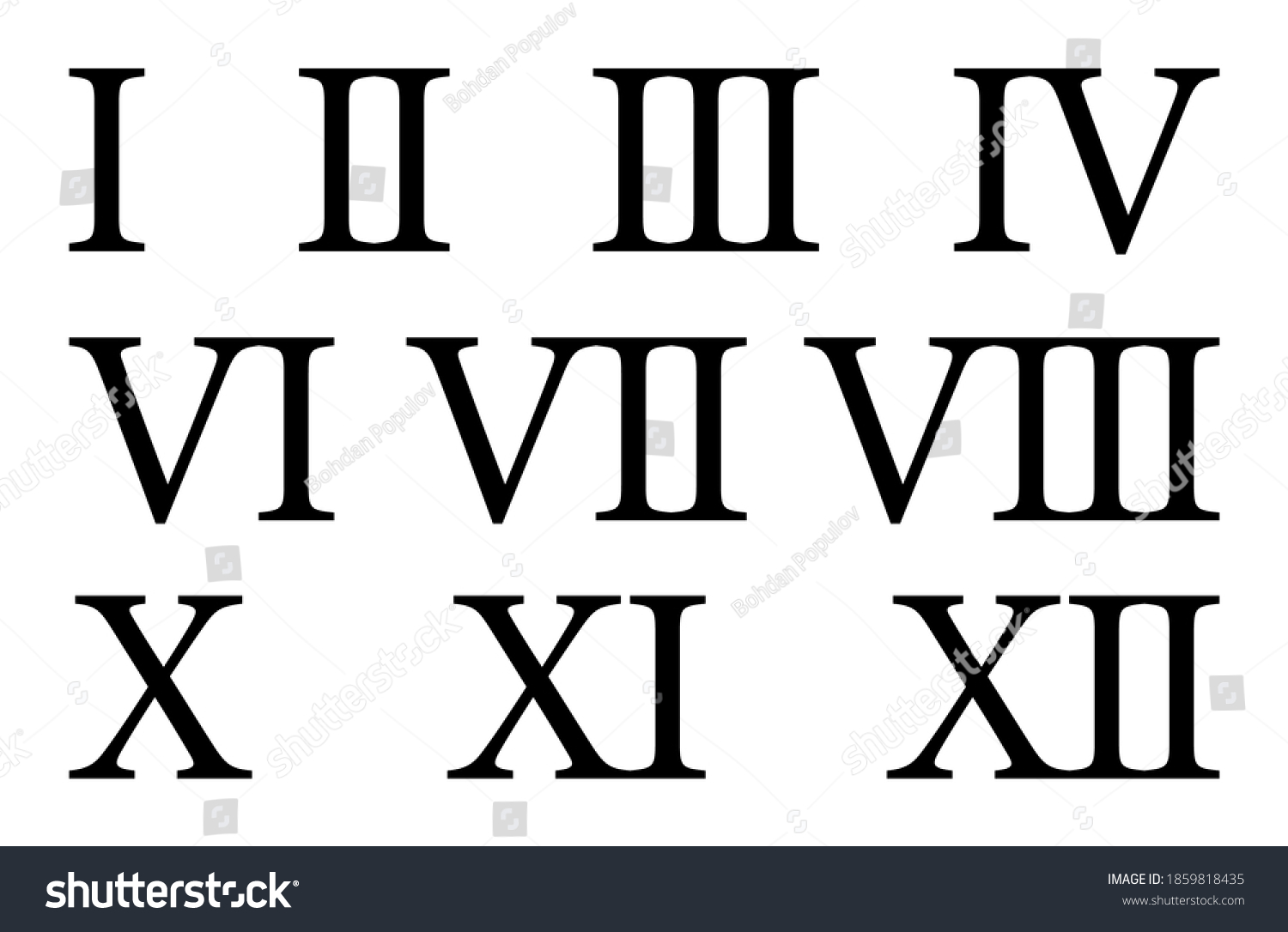 Римские цифры от 1 до 12