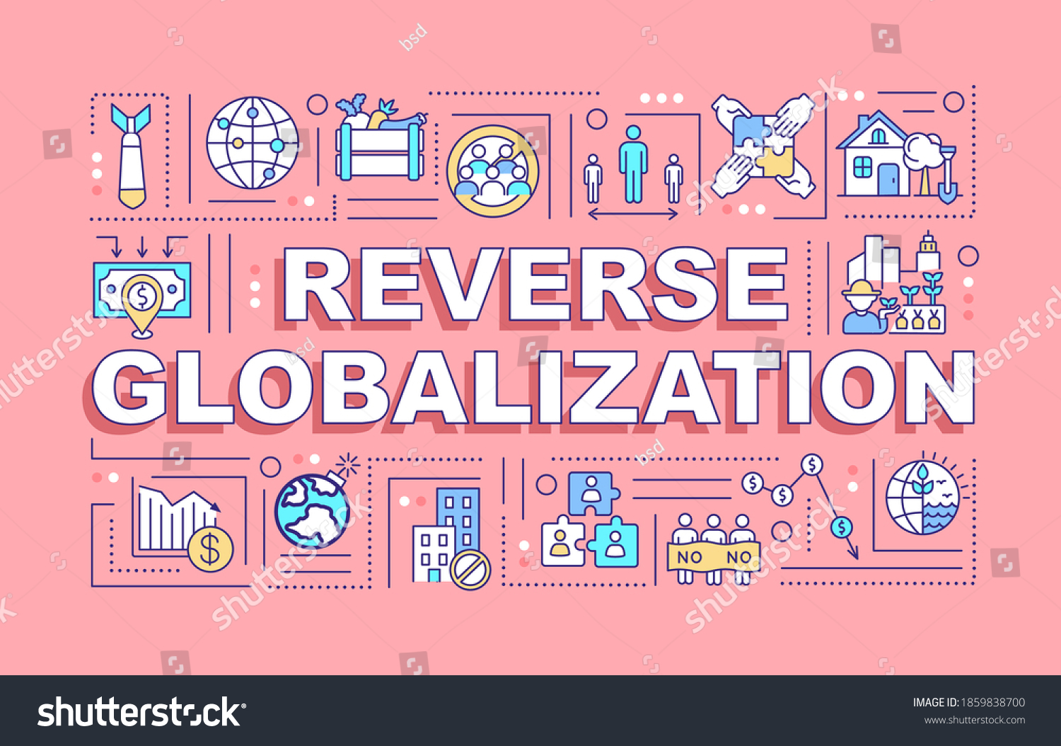 Reverse Globalization Word Concepts Banner Economic Stock Vector ...