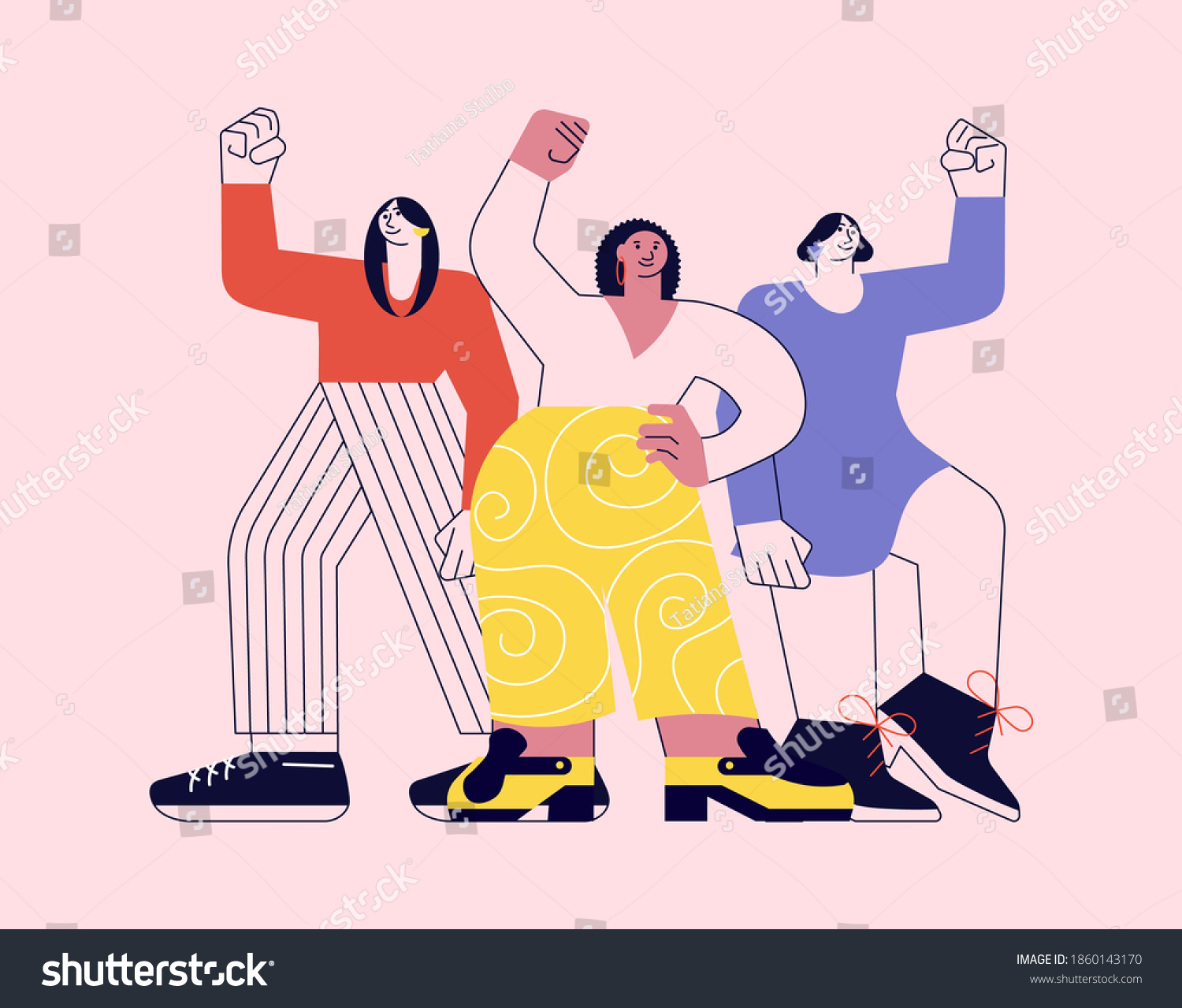 Girl Power Feminism Concept Women Different Stock Vector Royalty Free 1860143170 Shutterstock 1819