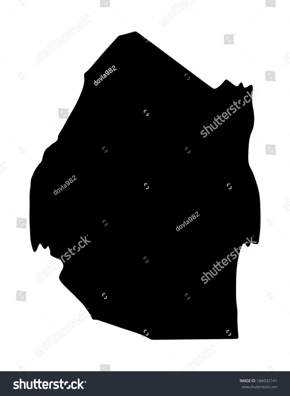 Swaziland Vector Map Silhouette Isolated On Stock Vector (royalty Free 