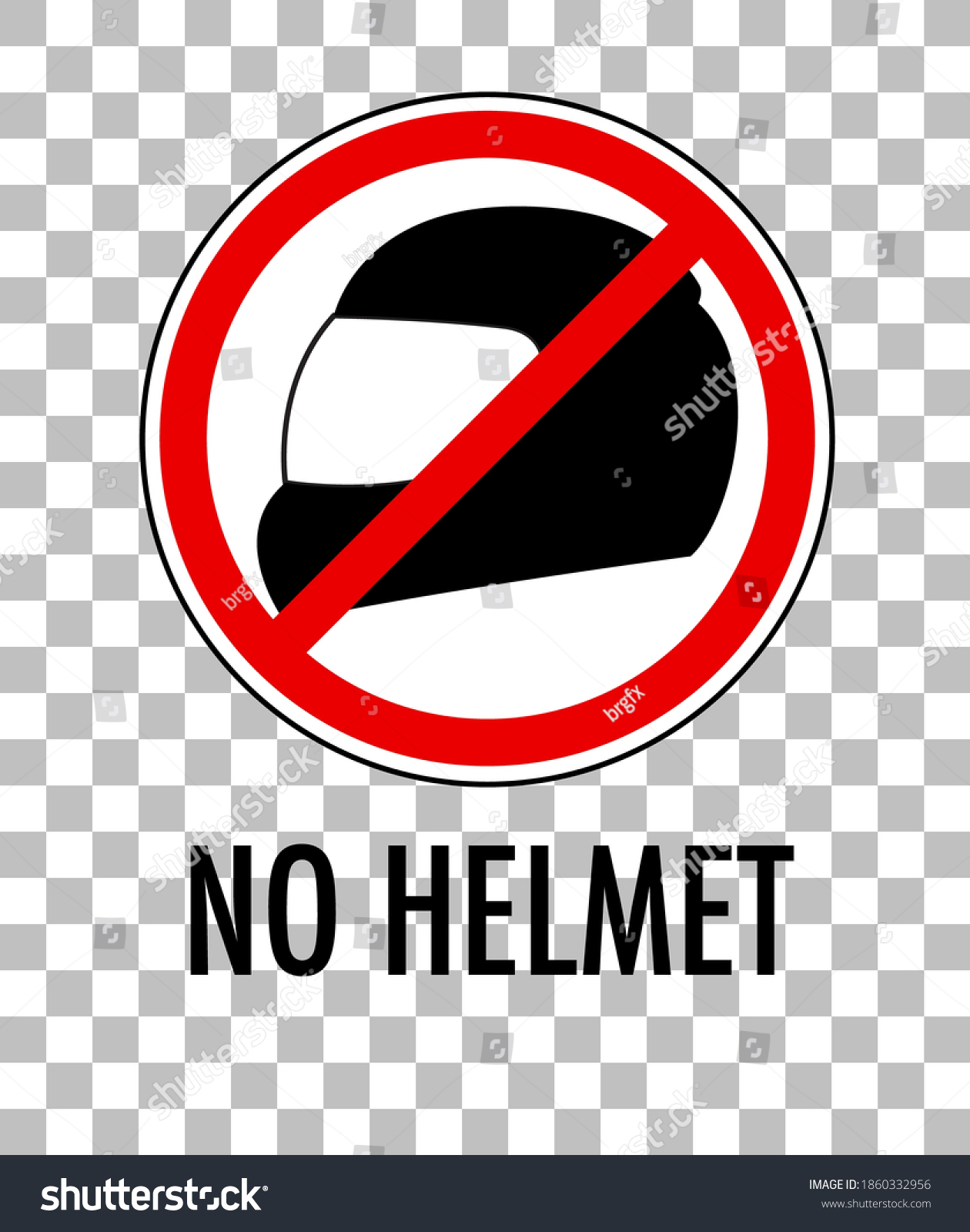 No Helmet Sign Isolated On Transparent Stock Vector (Royalty Free ...