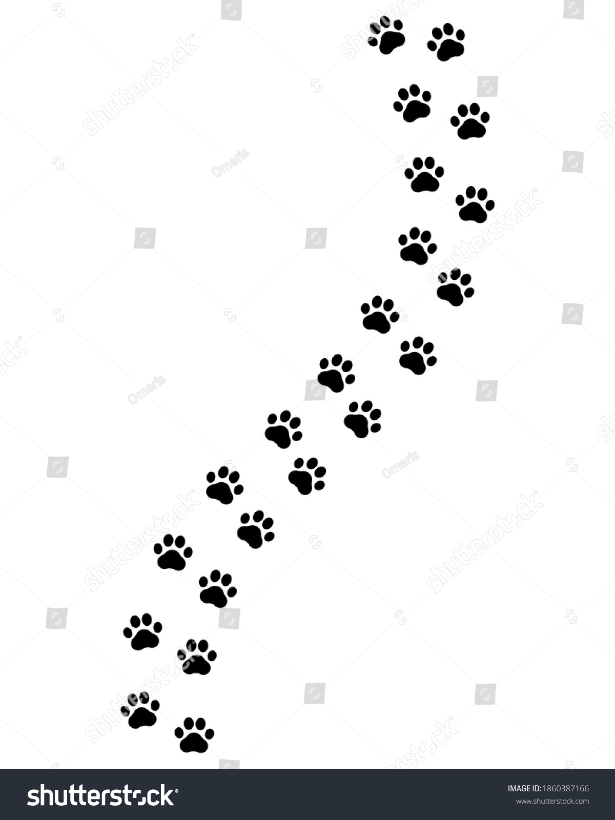 Paw Prints Footprints Pets Dog Cat Stock Vector (Royalty Free ...