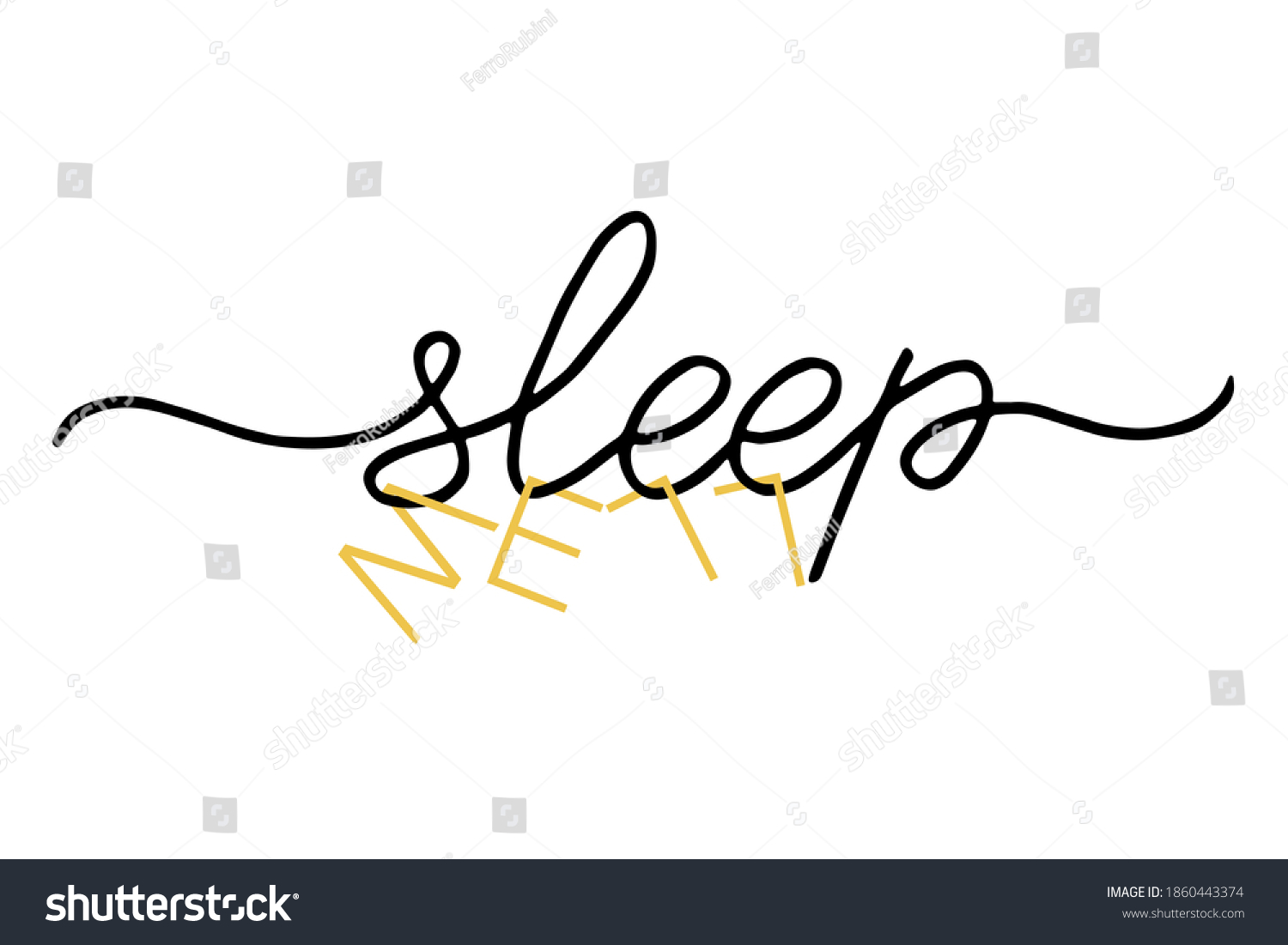 Sleep Well Hand Written Lettering Inspirational Stock Vector (Royalty