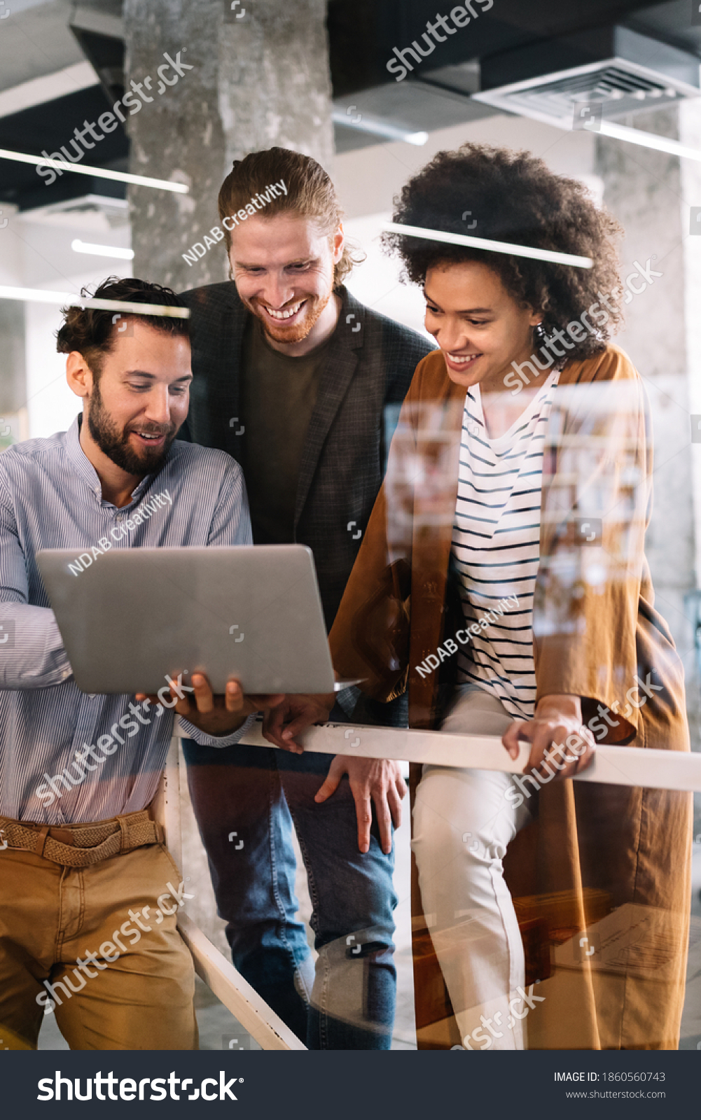 Successful Company Happy Workers Business Meeting Stock Photo