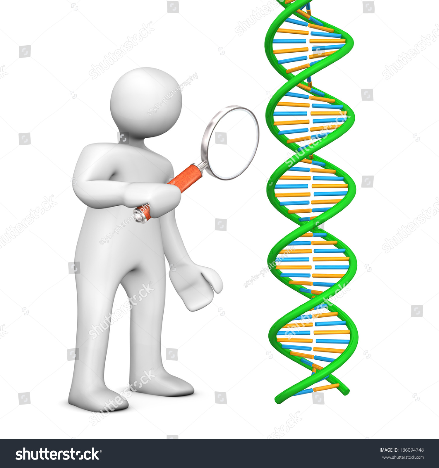 White Cartoon Character Loupe Dna White Stock Illustration 186094748 ...