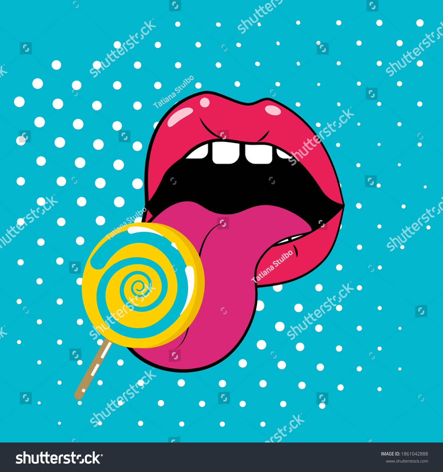 588 Tongue Lollipop Stock Vectors Images Vector Art Shutterstock   Stock Vector Woman Lips Pop Art Retro Style Red Mouth With Protruding Tongue Licking Lollipop Vector 1861042888 