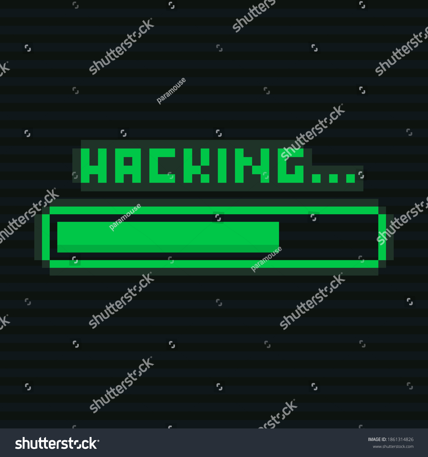 Pixel Art 8bit Hacking Status Bar Stock Vector (Royalty Free ...