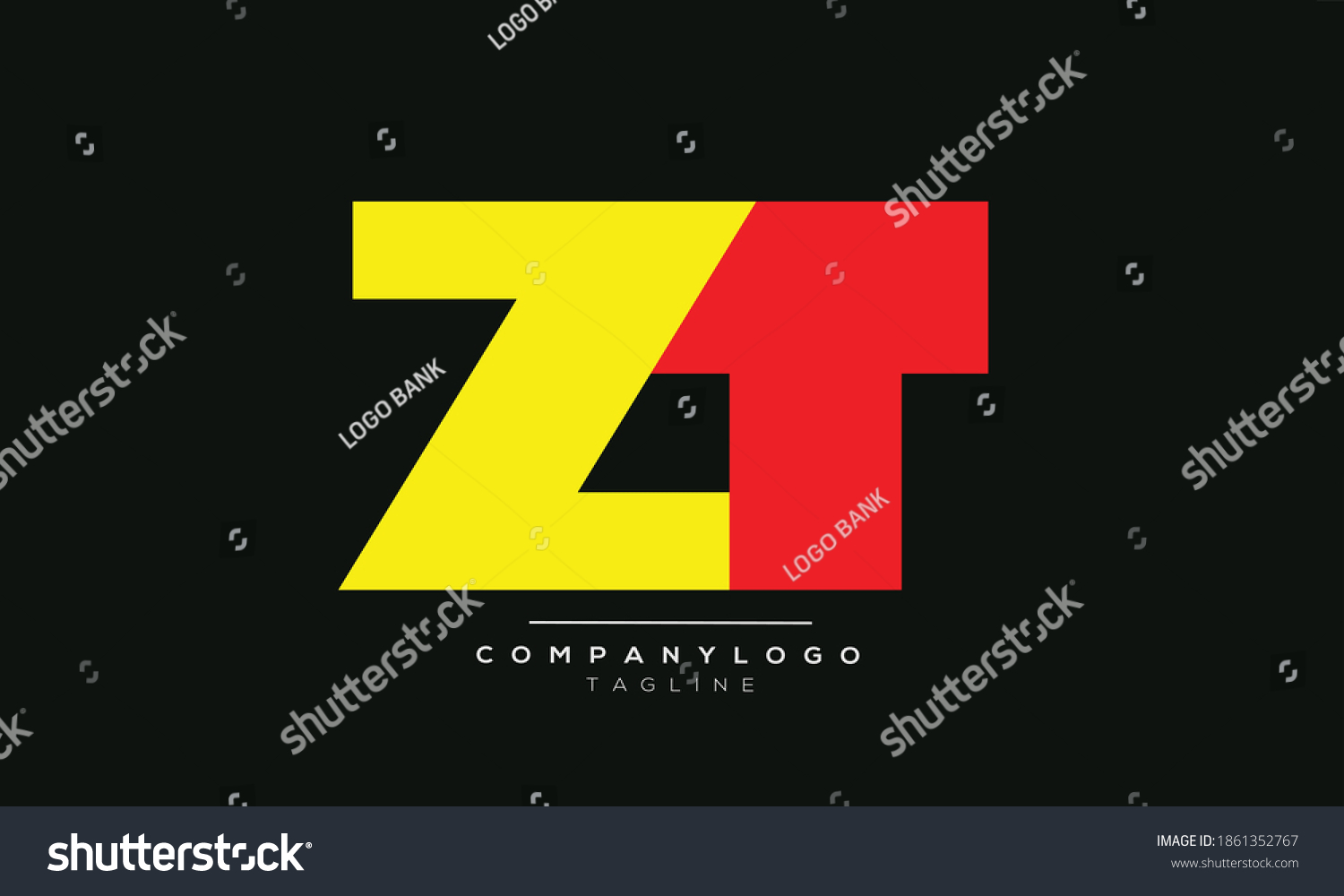 Zt Initials Monogram Letter Text Alphabet Stock Vector (Royalty Free ...