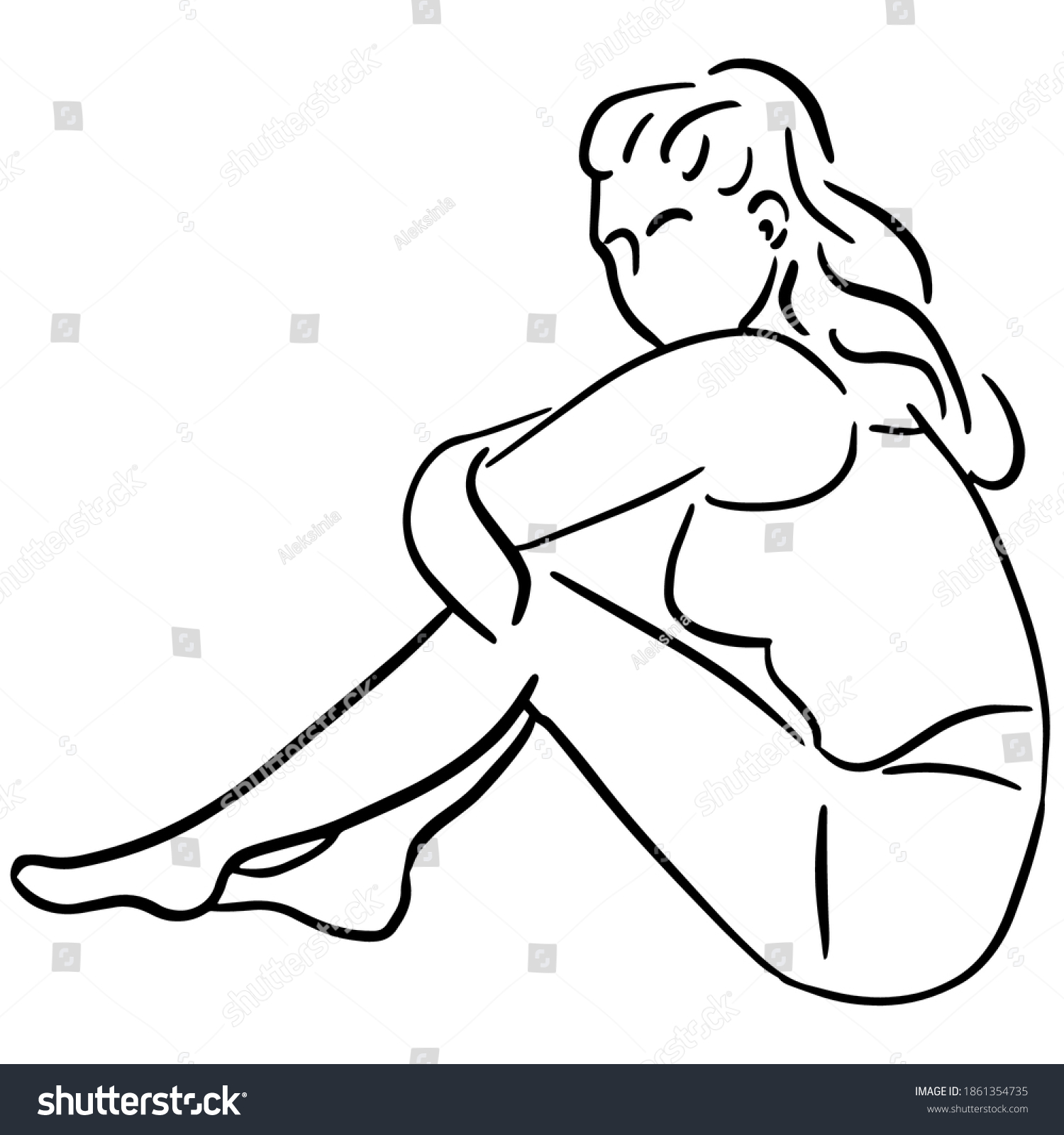 Line Drawing Sexual Womans Silhouette Stock Vector Royalty Free 1861354735 Shutterstock 