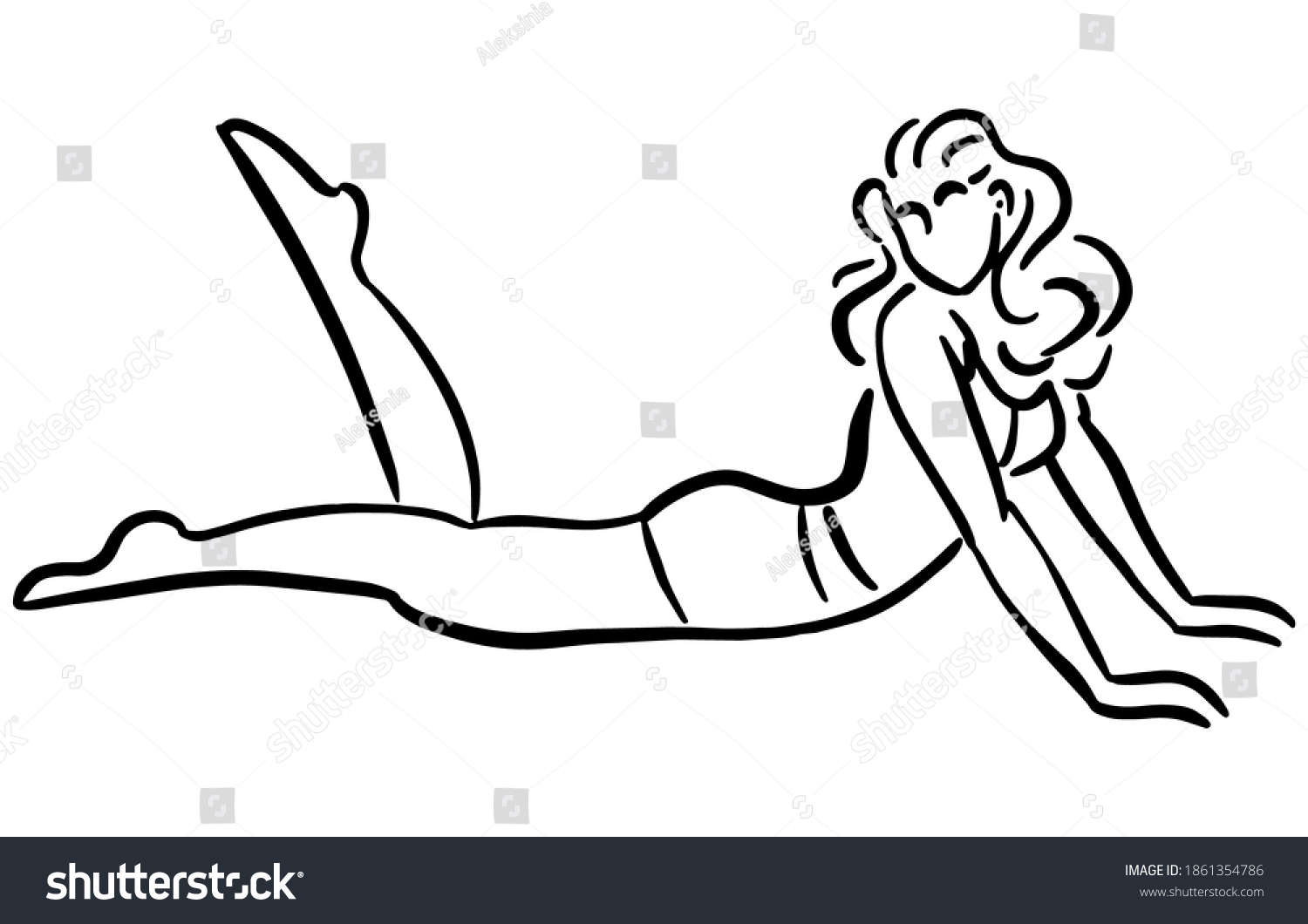 Line Drawing Sexual Womans Silhouette Stock Vector Royalty Free 1861354786 Shutterstock 