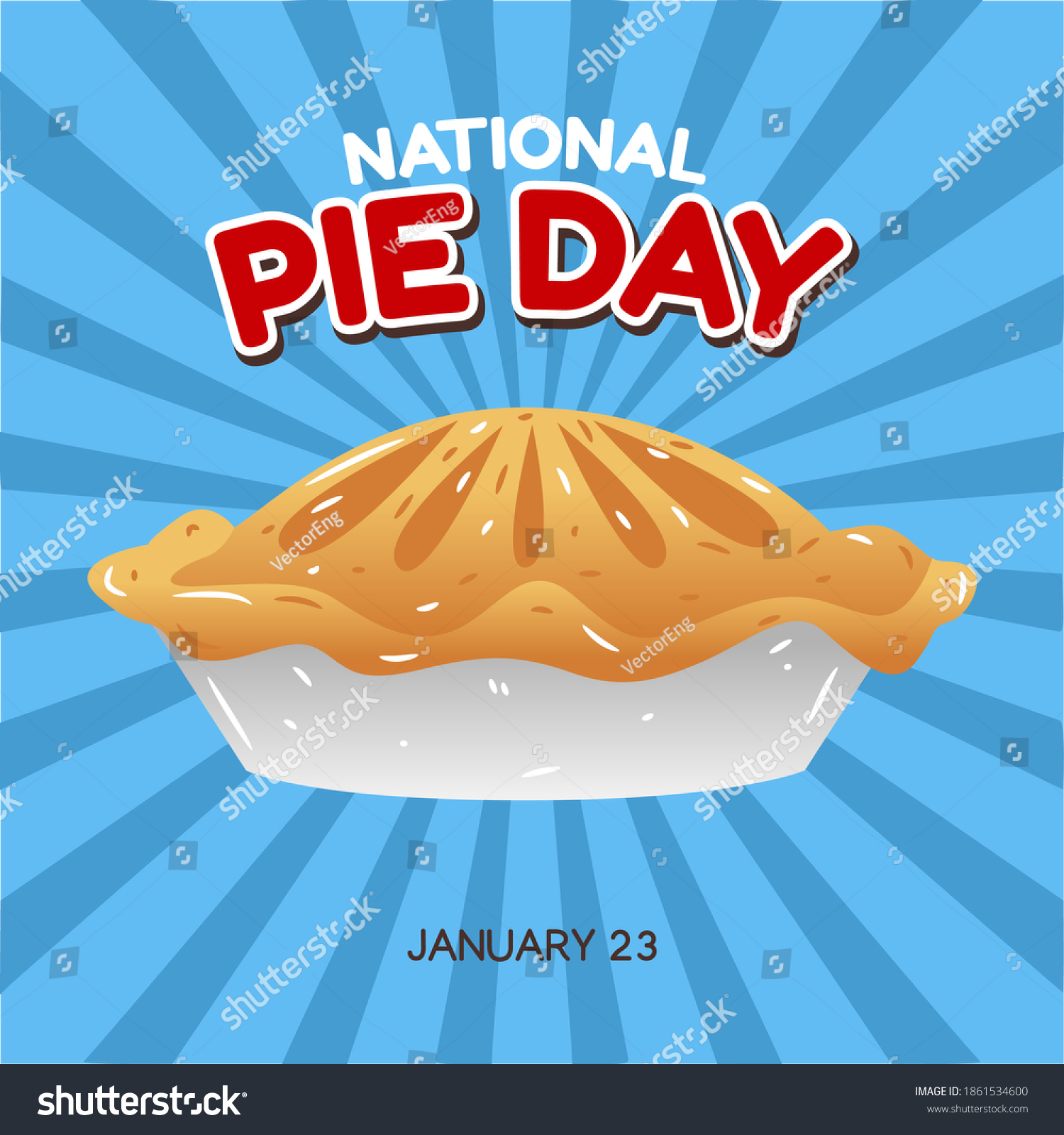 National Pie Day Vector Illustration Suitable Stock Vector (Royalty