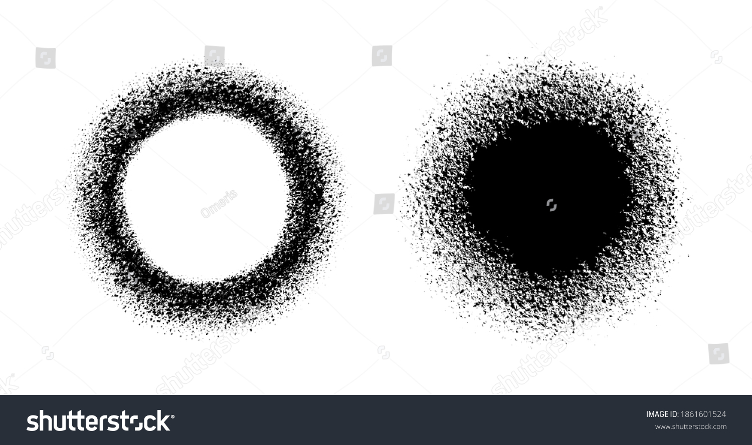 Set Circle Frame Spray Effect Collection Stock Vector (Royalty Free ...