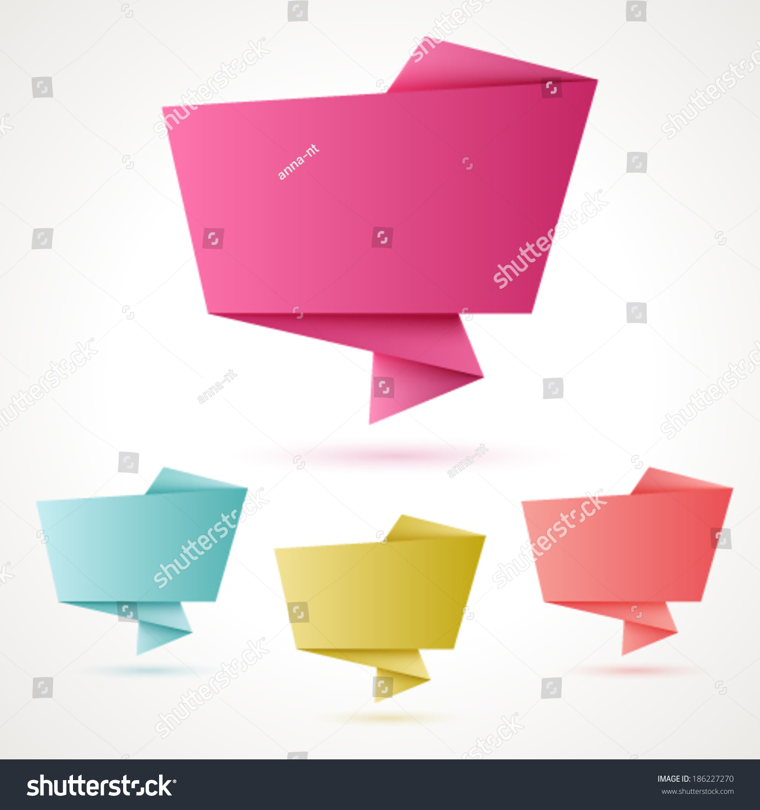 Origami Speech Bubble Vector Illustration Stock Vector (Royalty Free ...