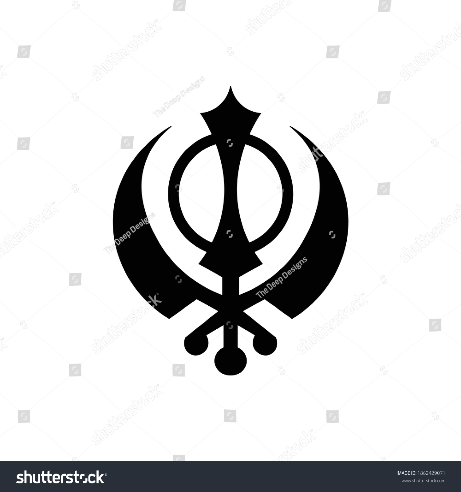 Sikh Symbol Khanda Vector Illustration Stock Vector (Royalty Free ...