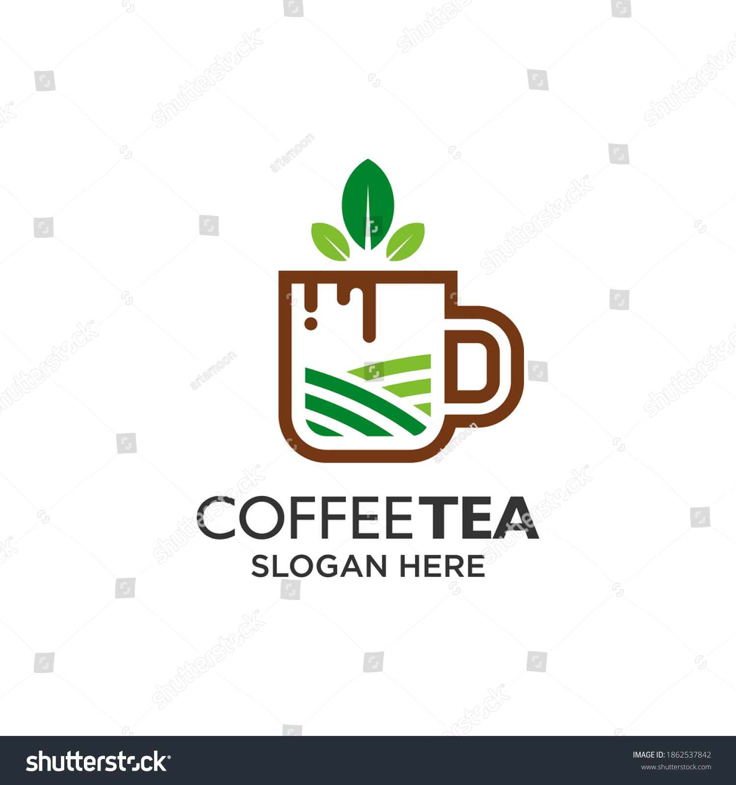 Coffee Tea Logo Design Template Stock Vector Royalty Free 1862537842 Shutterstock 4640