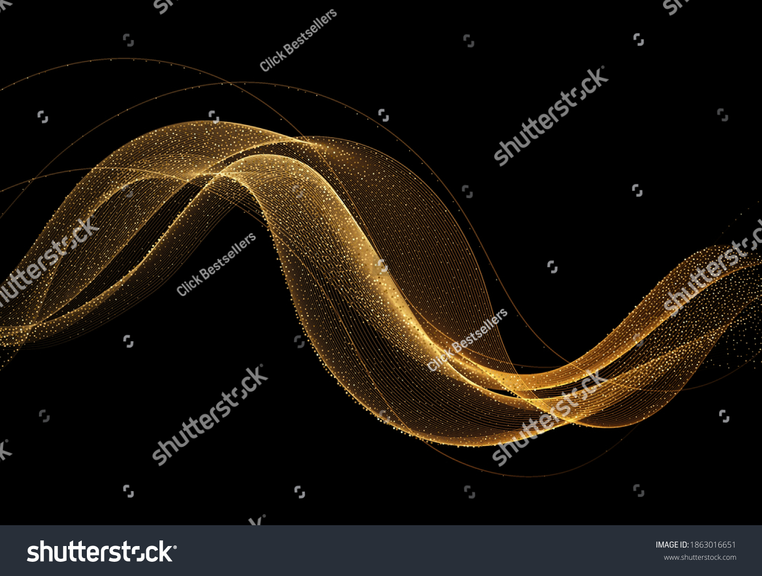 Abstract Shiny Golden Wavy Design Element Stock Vector Royalty Free 1863016651 Shutterstock 4928