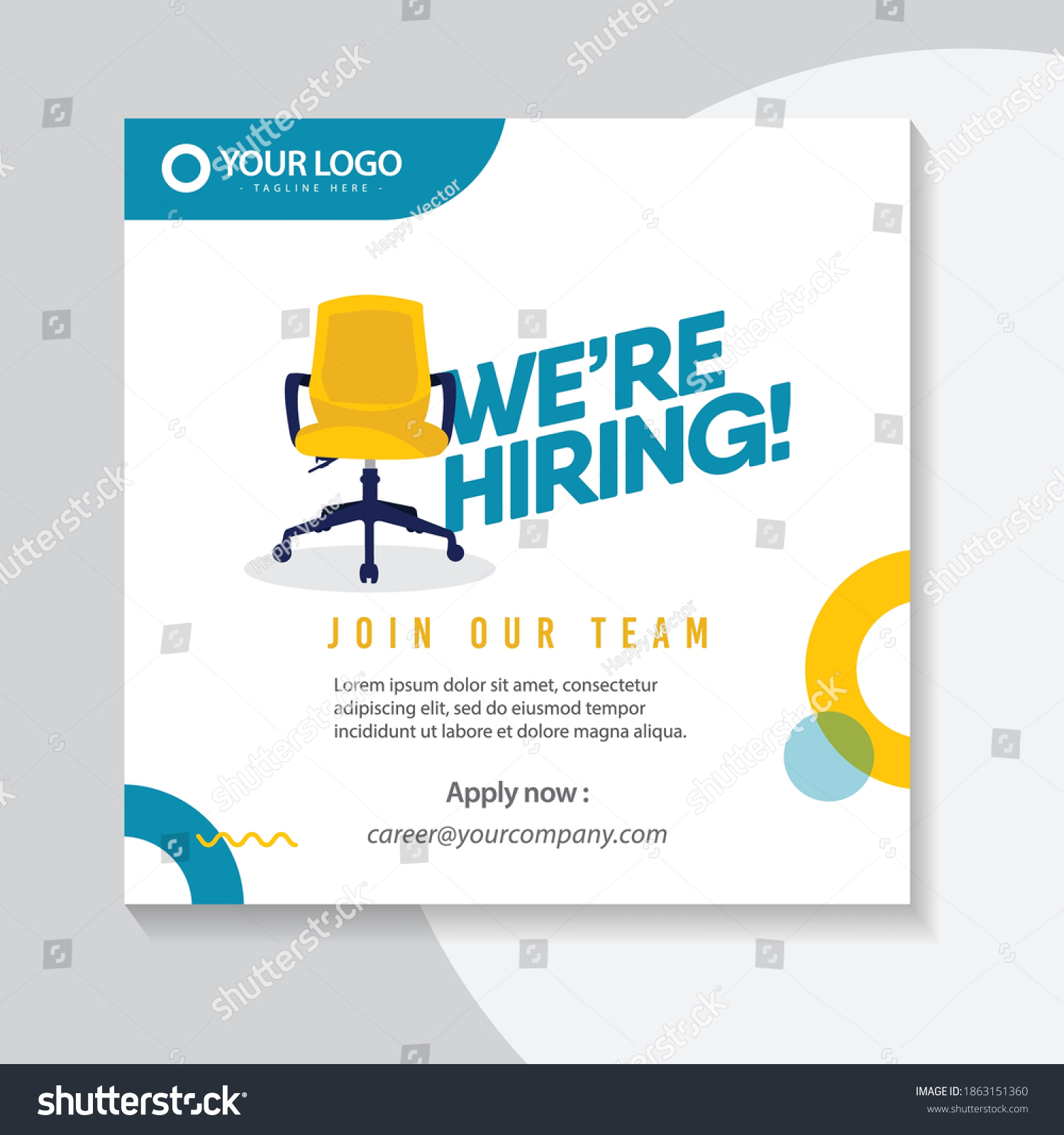 Were Hiring Design Template Join Team Stock Vector (Royalty Free ...