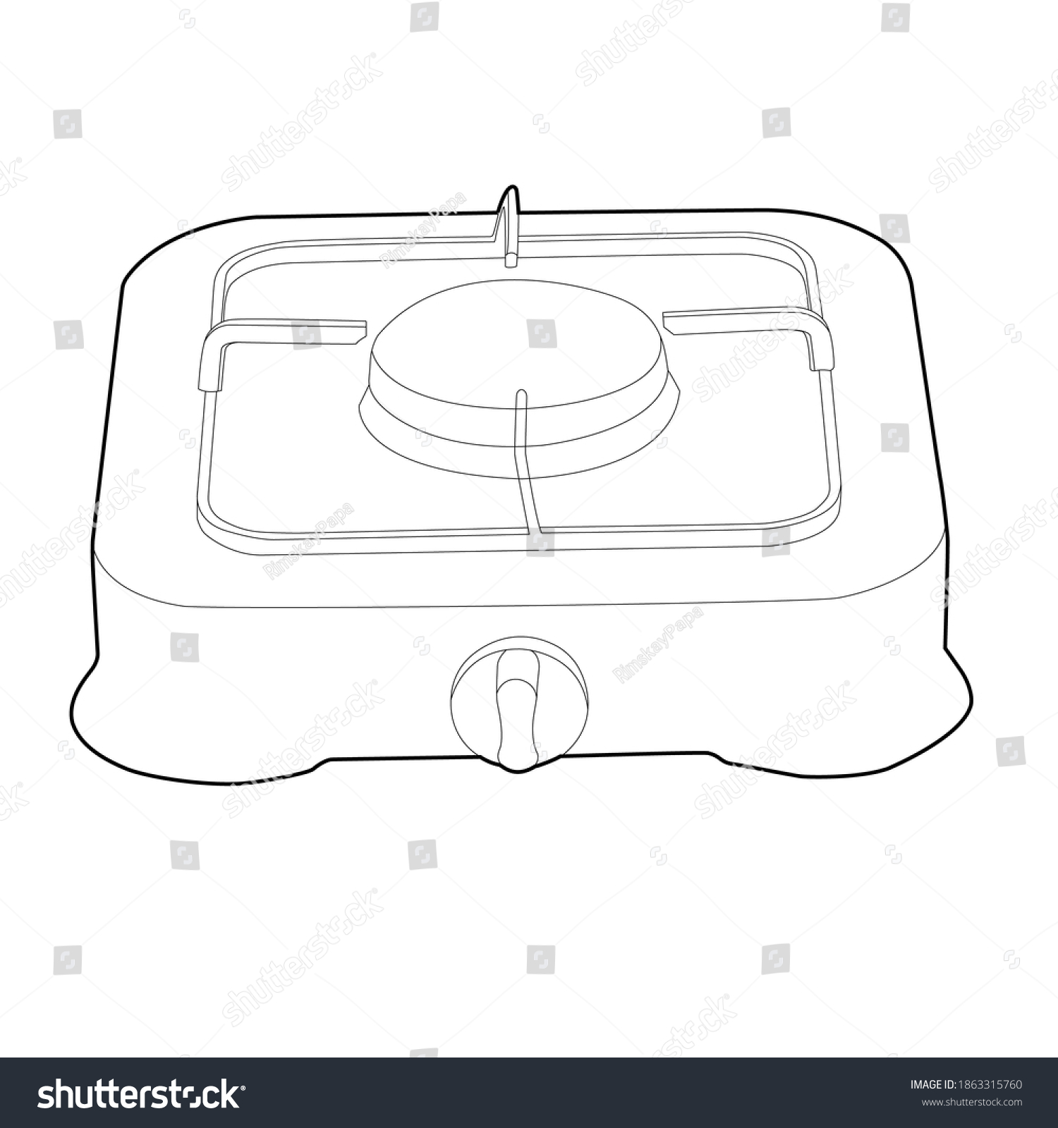 Vector Icon Gas Stove Burner Black Stock Vector (Royalty Free ...