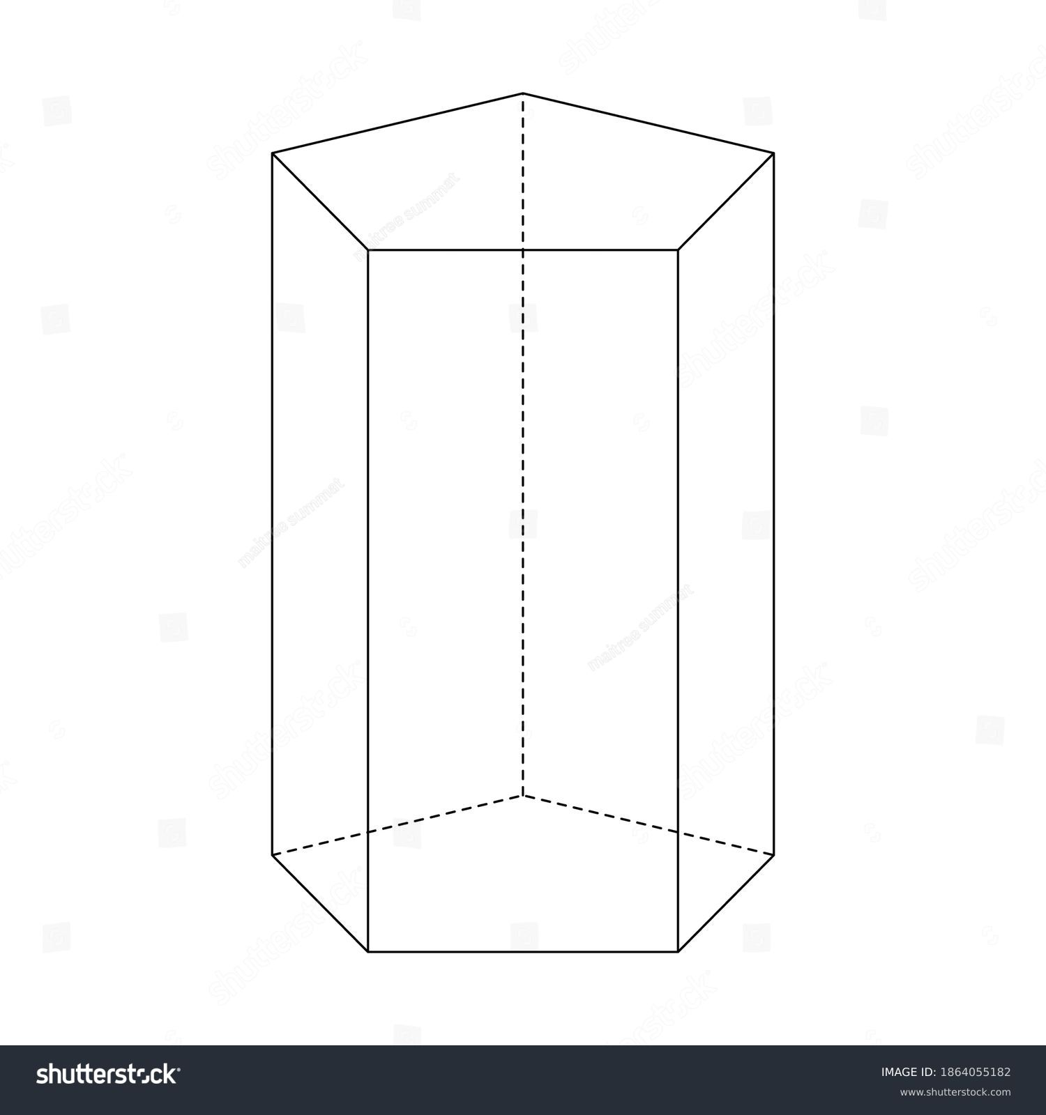 Pentagonal Base Cylinder On White Background Stock Vector (Royalty Free ...