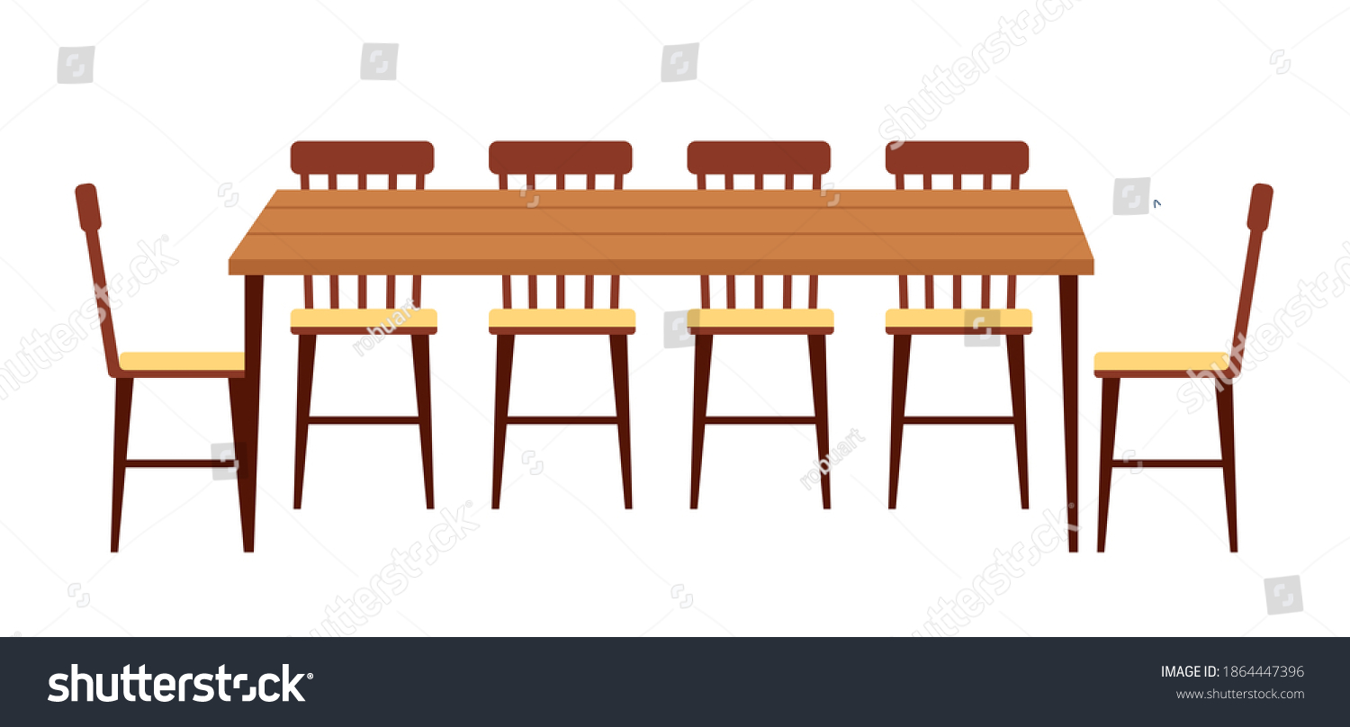 Dining Room Design Flat Vector Illustration Stock Vector (Royalty Free ...