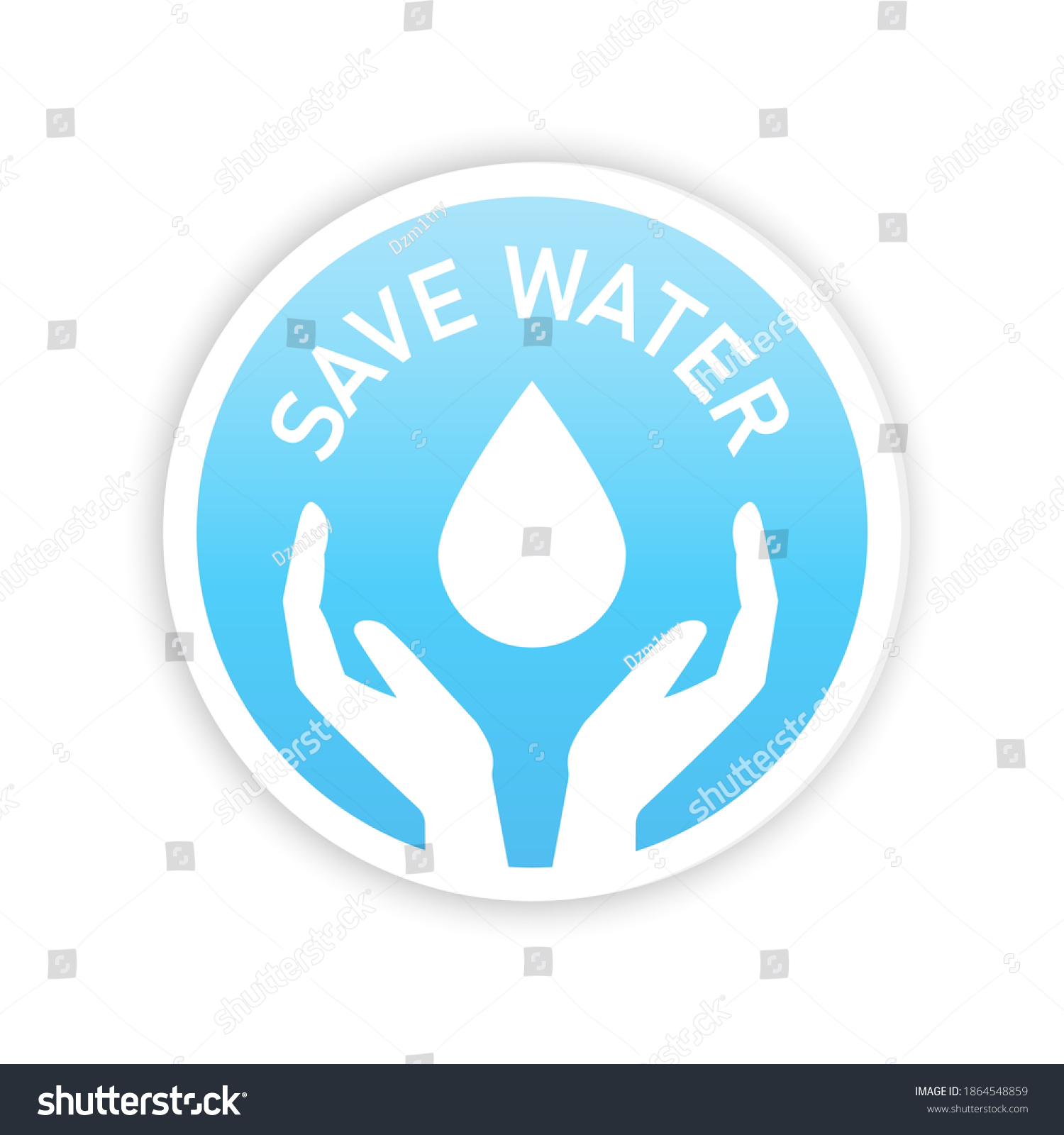 Save Water Sticker Icon Clipart Image Stock Vector (Royalty Free ...