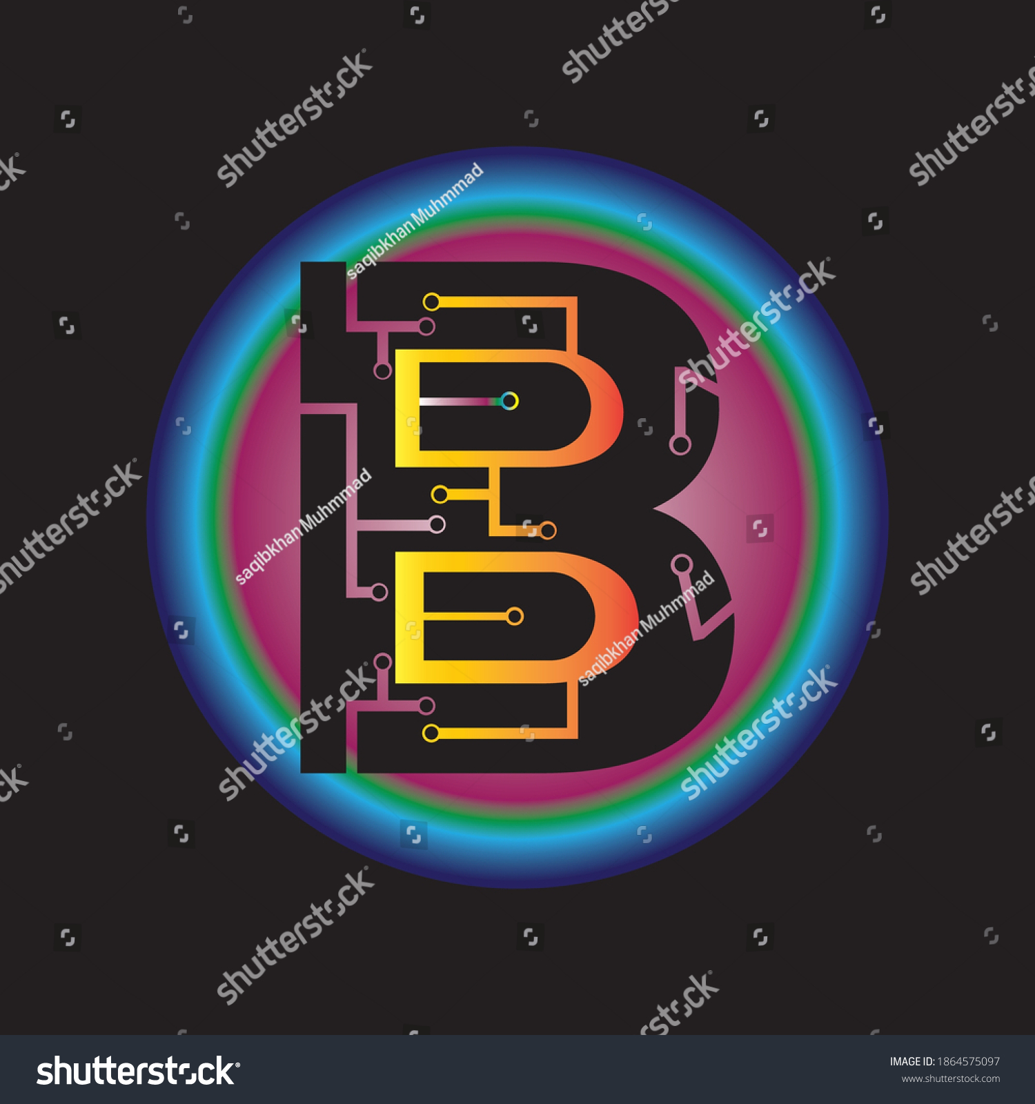 B Wordmark 3d Logo Illustrator Coded Stock Vector (Royalty Free ...