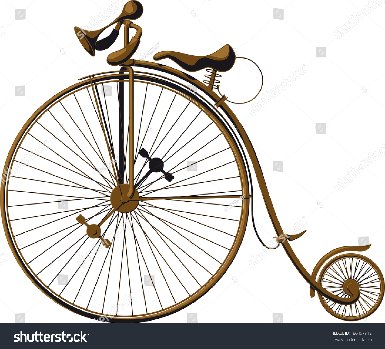 old fashioned bicycle large front wheel