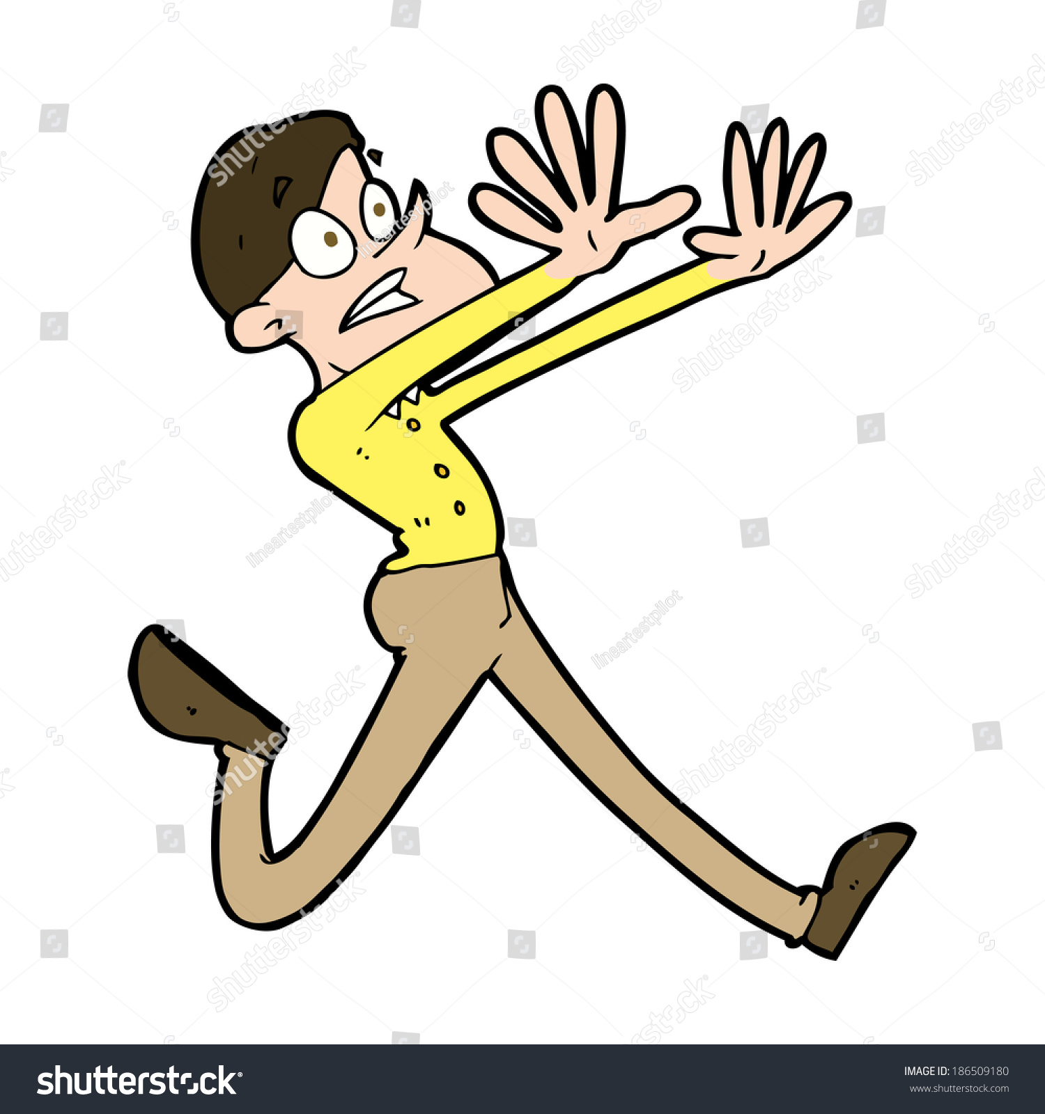 Cartoon Man Running Away Stock Vector (Royalty Free) 186509180 ...