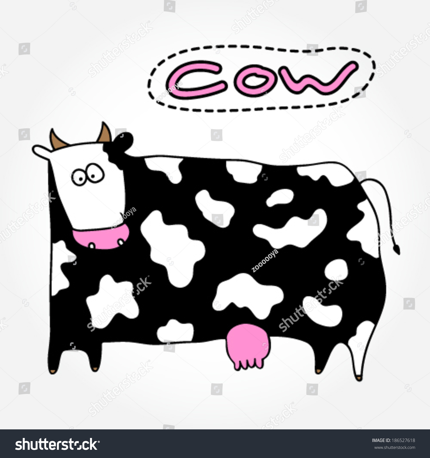 Cow Funny Cow Vector Moo Stock Vector (Royalty Free) 186527618 ...