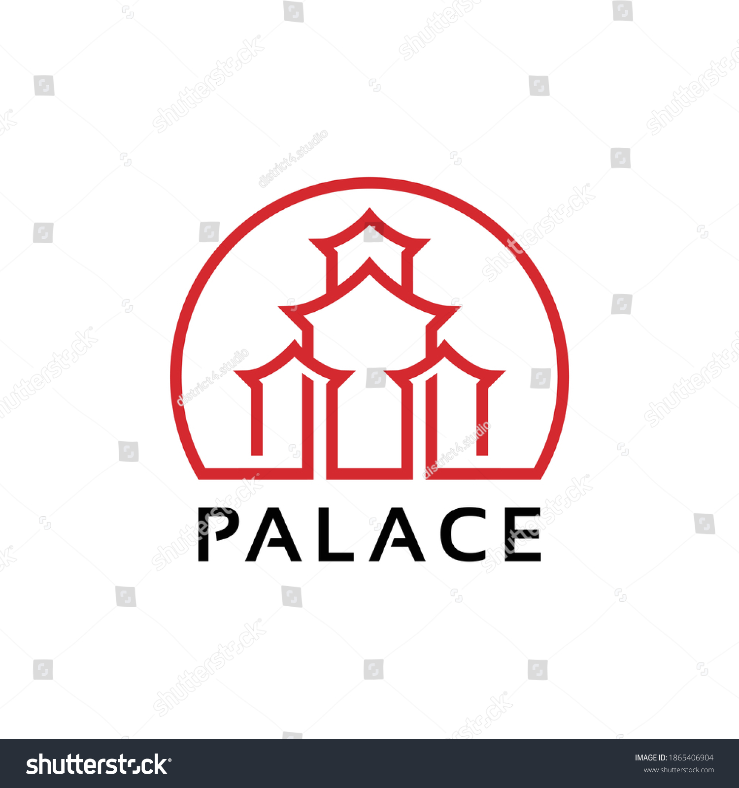 Asian Palace Architecture Logo Design Inspiration Stock Vector (Royalty ...