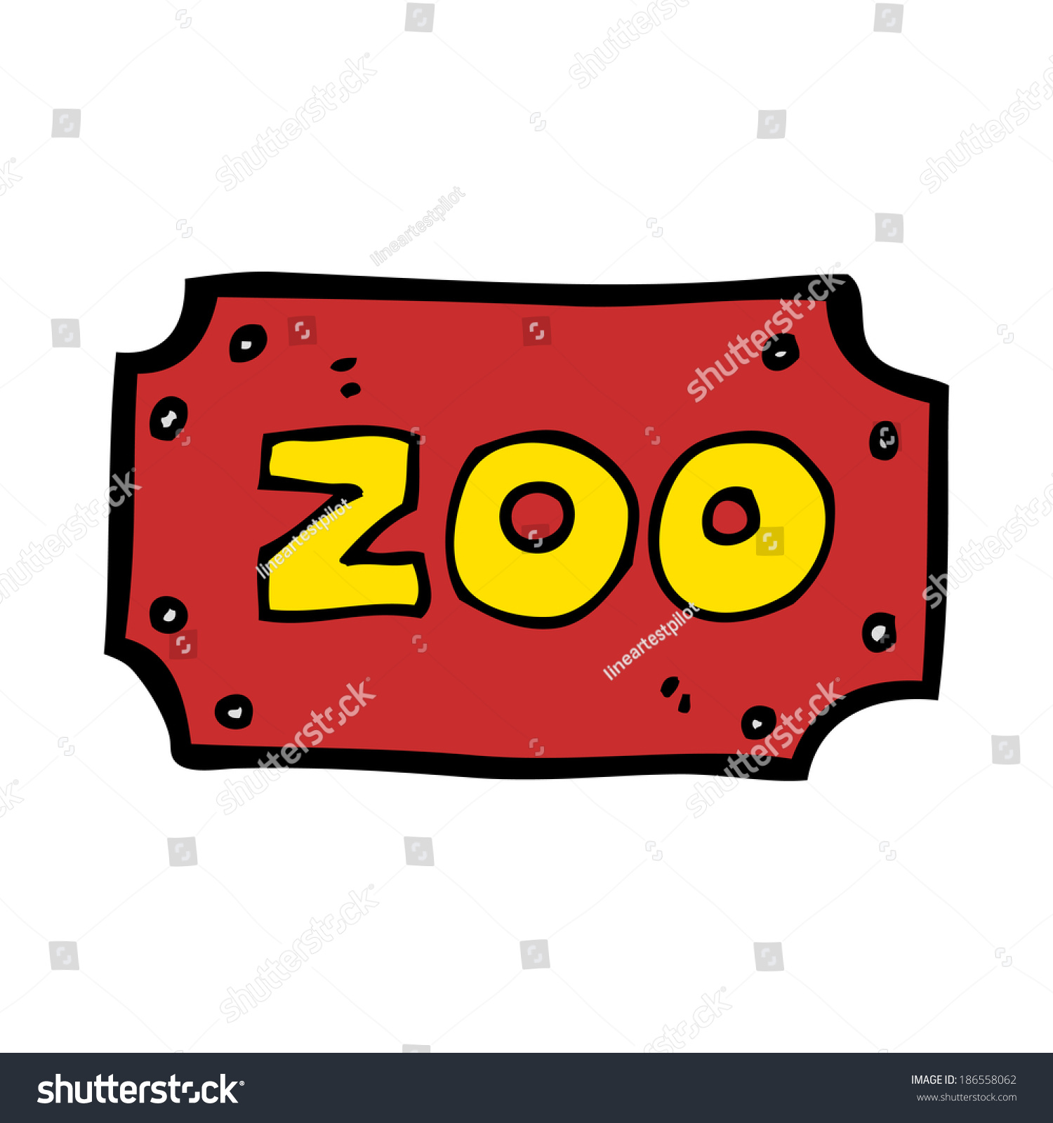 Cartoon Zoo Sign Stock Vector (Royalty Free) 186558062 | Shutterstock