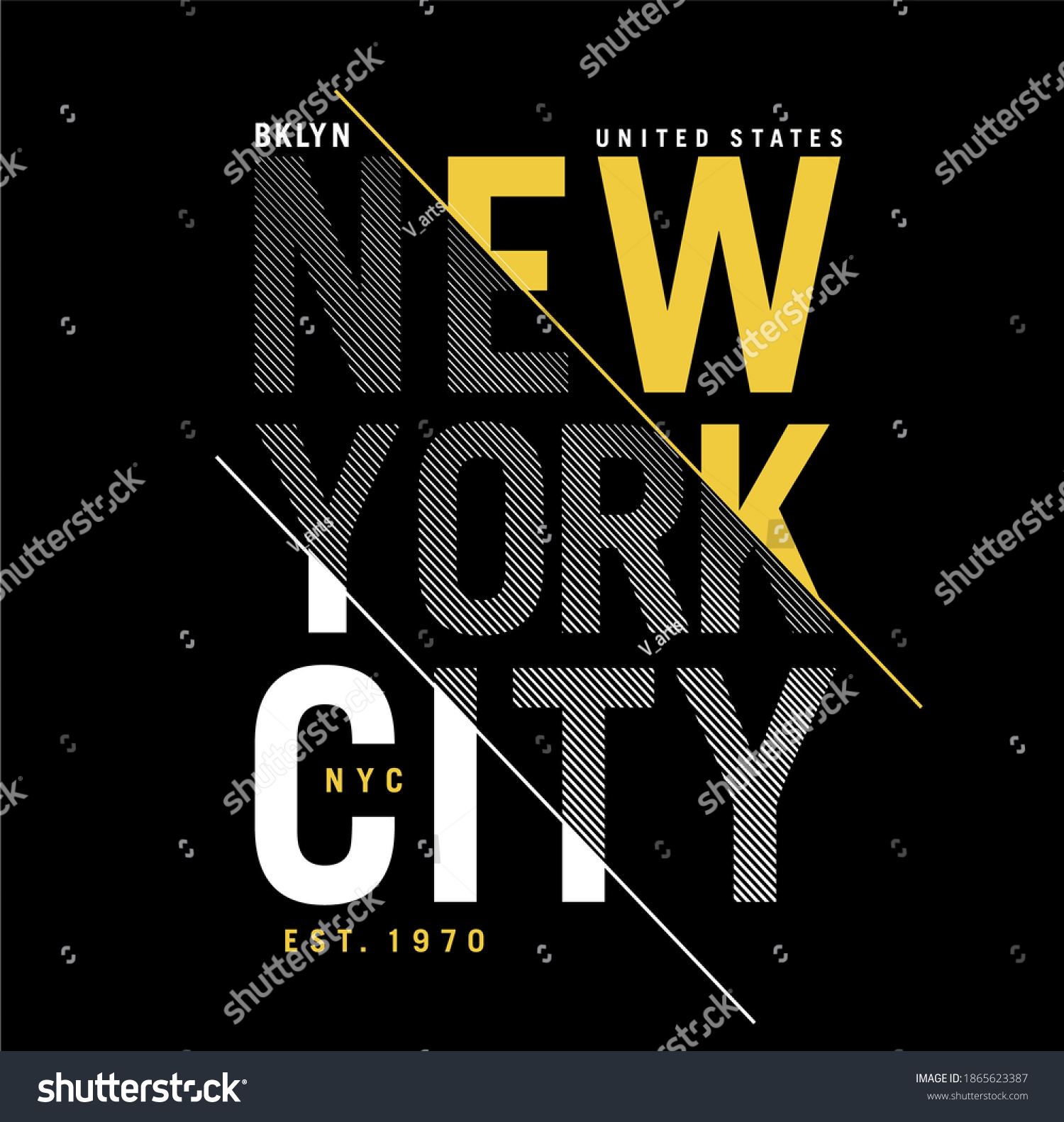 Vector Illustration New York City Typography Stock Vector (Royalty Free ...