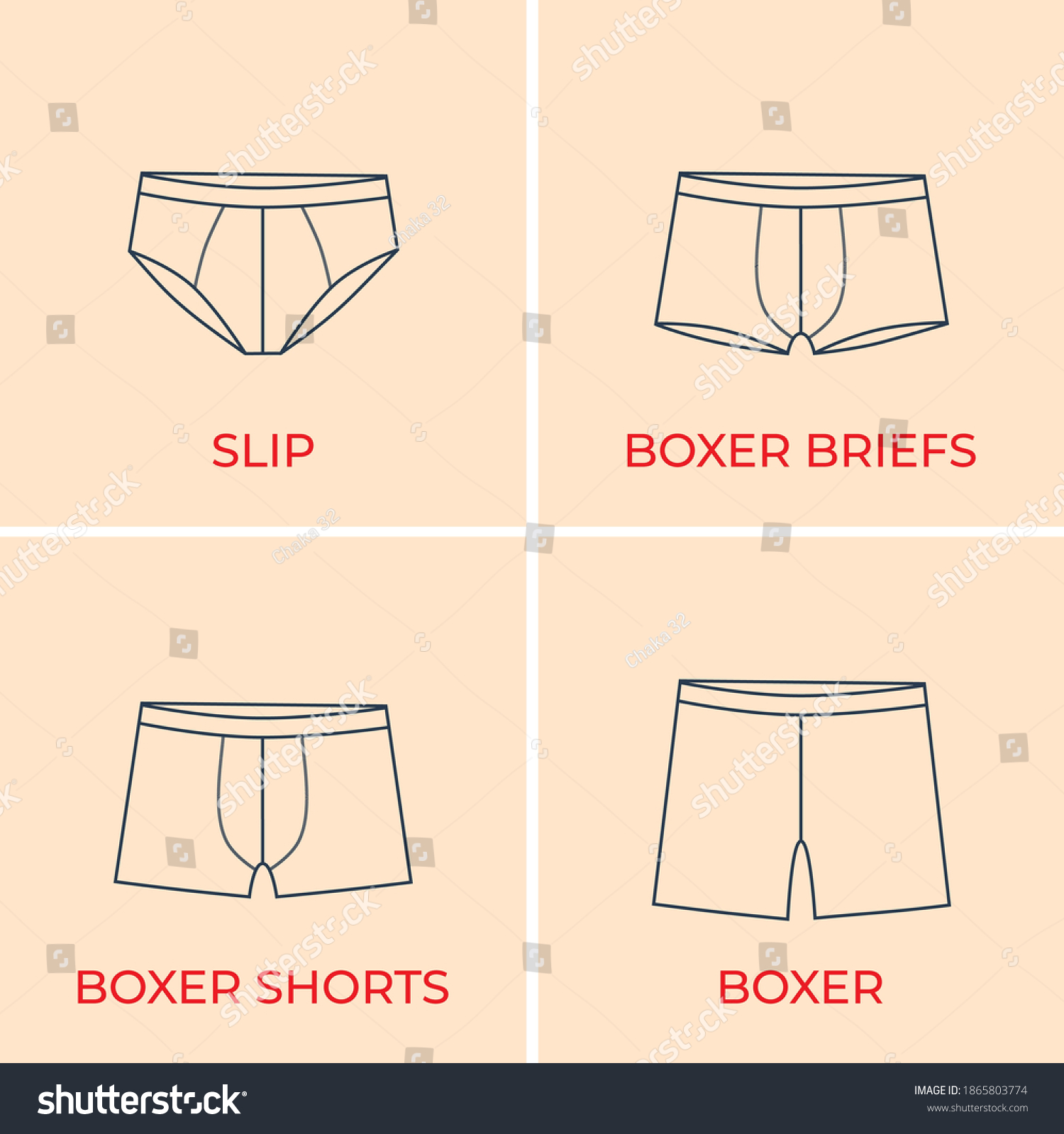 Hand Drawn Underwear Doodle Set Isolated Stock Vector (Royalty Free ...