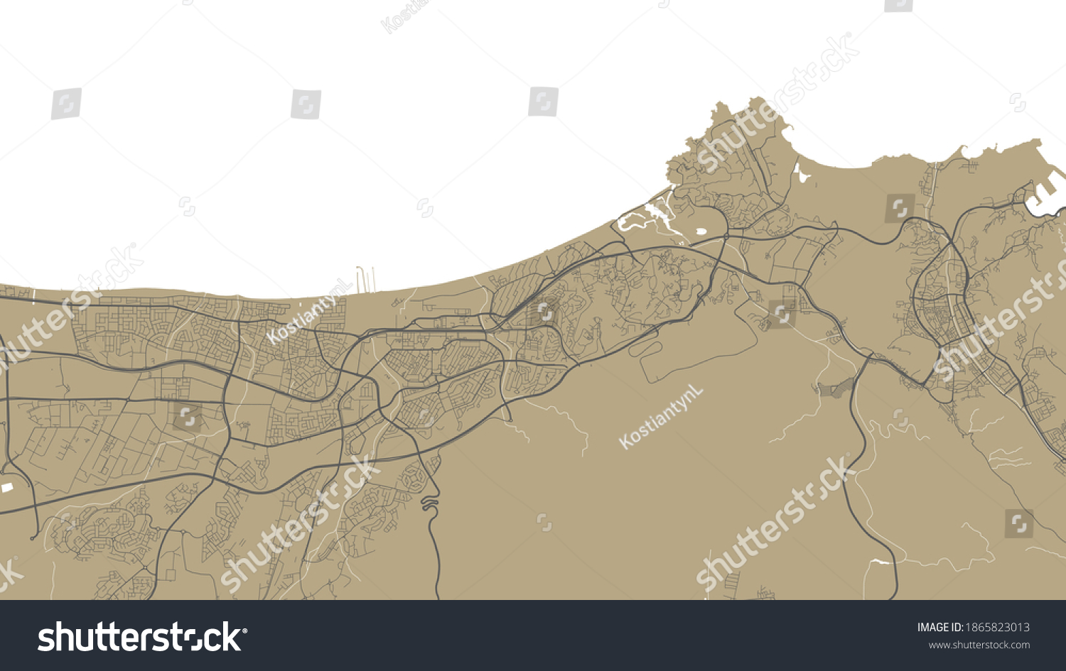 Detailed Map Muscat City Administrative Area Stock Vector (Royalty Free ...