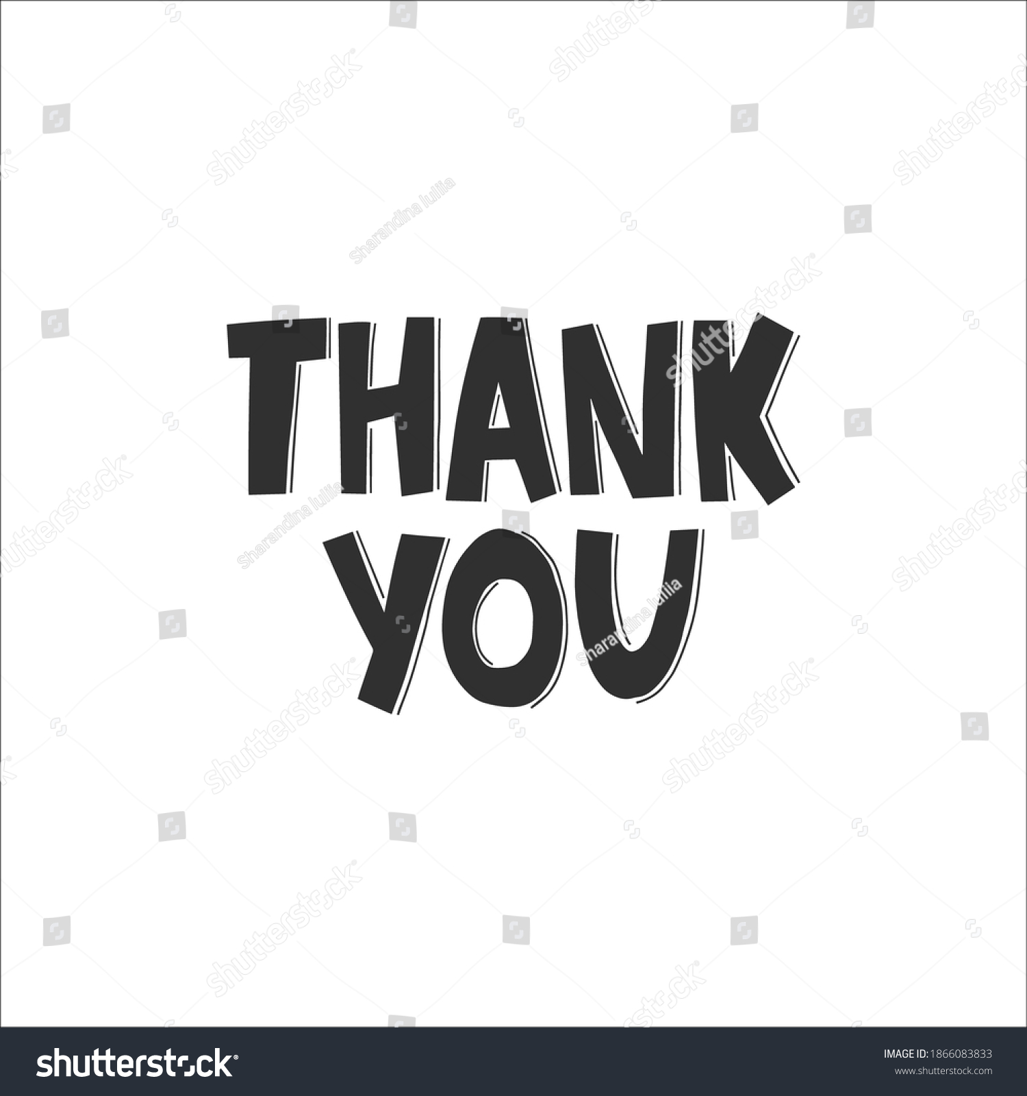 Hand Drawn Lettering Thank You Black Stock Vector (Royalty Free ...